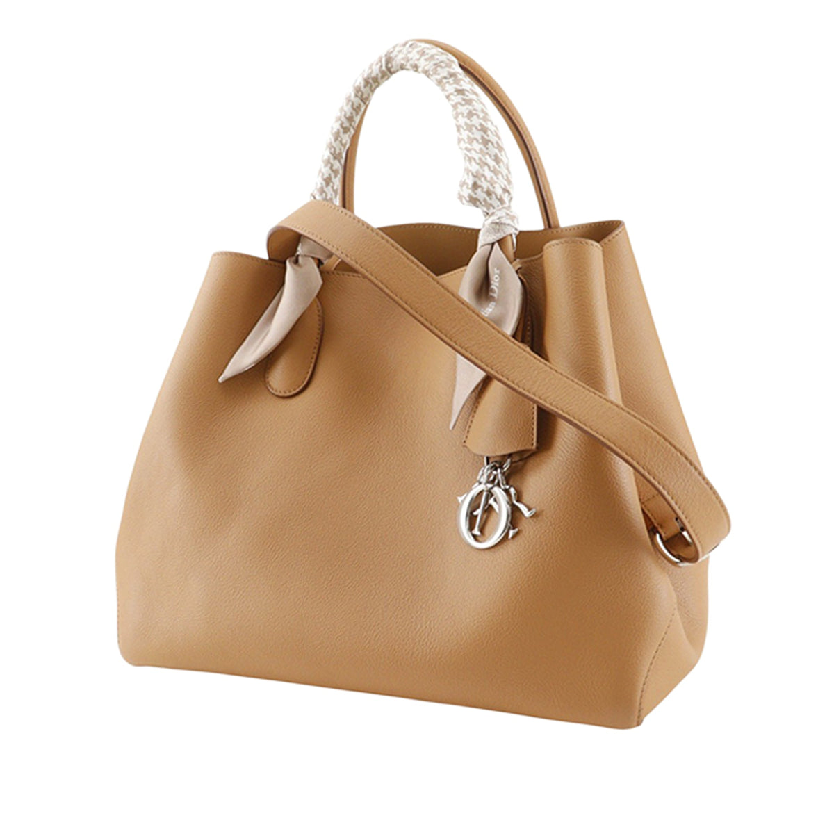 Dior Medium Calfskin Open Bar Satchel — Brown