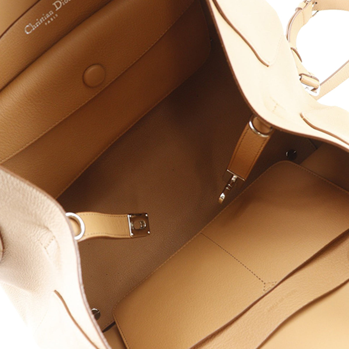 Dior Medium Calfskin Open Bar Satchel — Brown