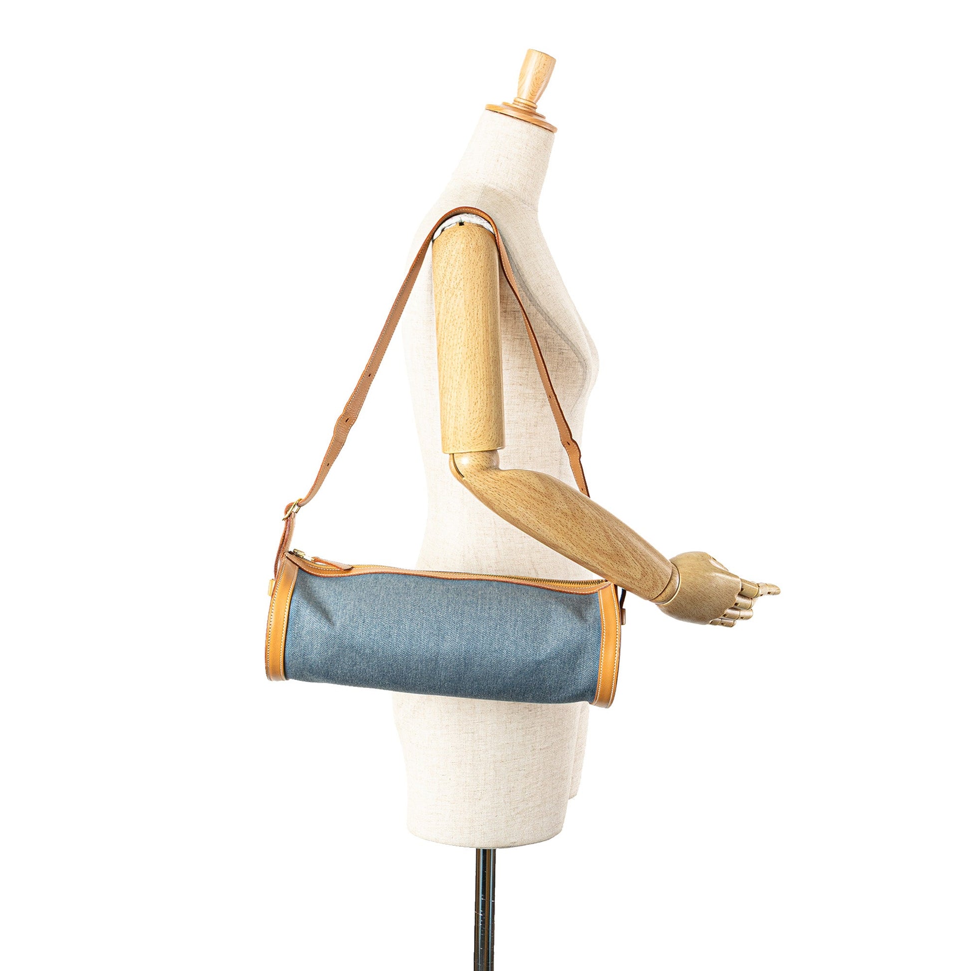 Hermès Denim and Calfskin Sac Doremi 33