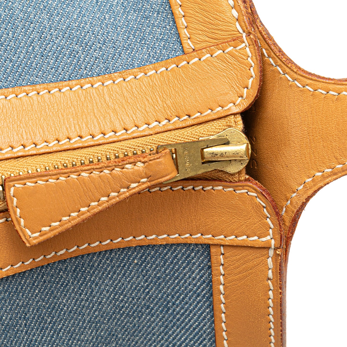 Hermès Denim and Calfskin Sac Doremi 33