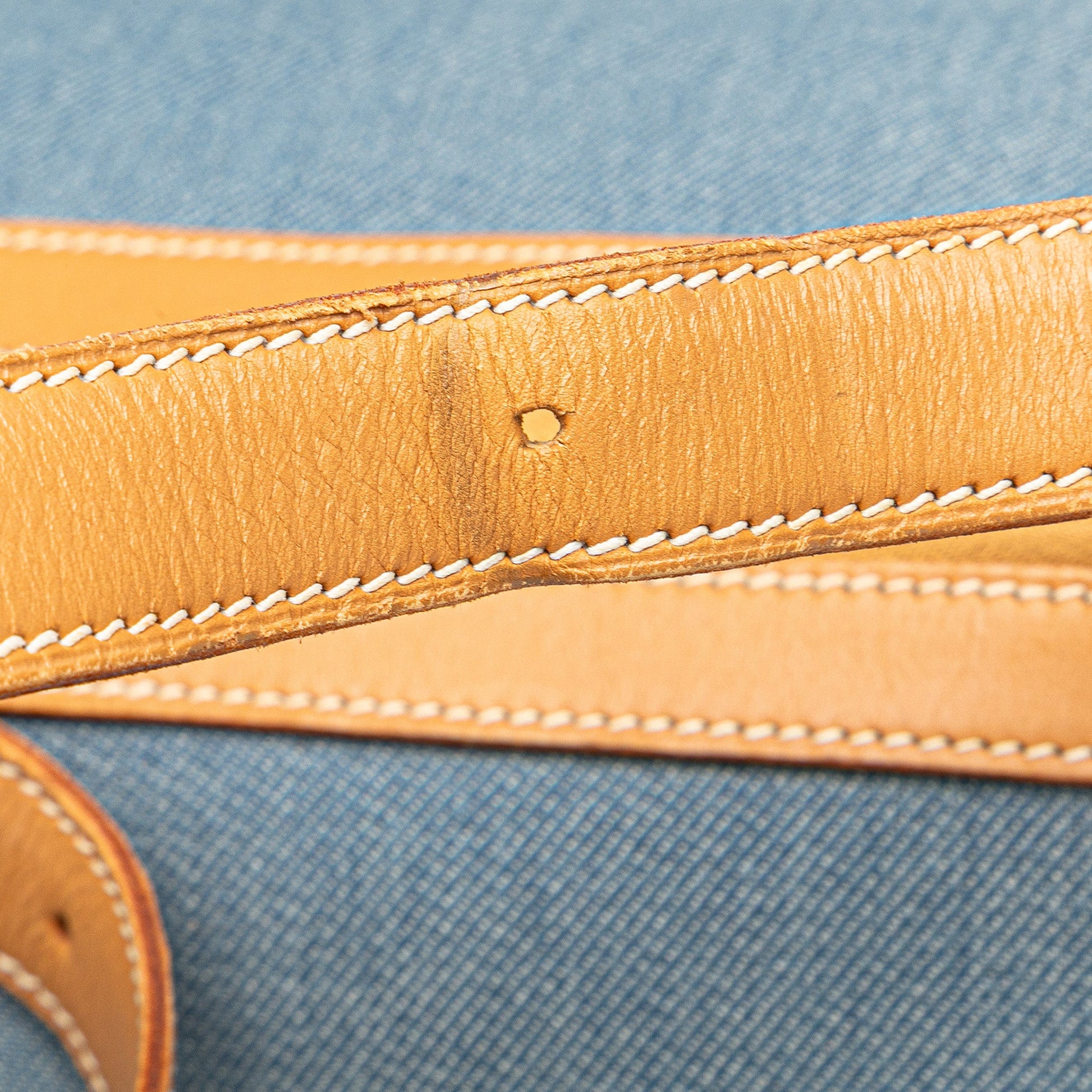 Hermès Denim and Calfskin Sac Doremi 33