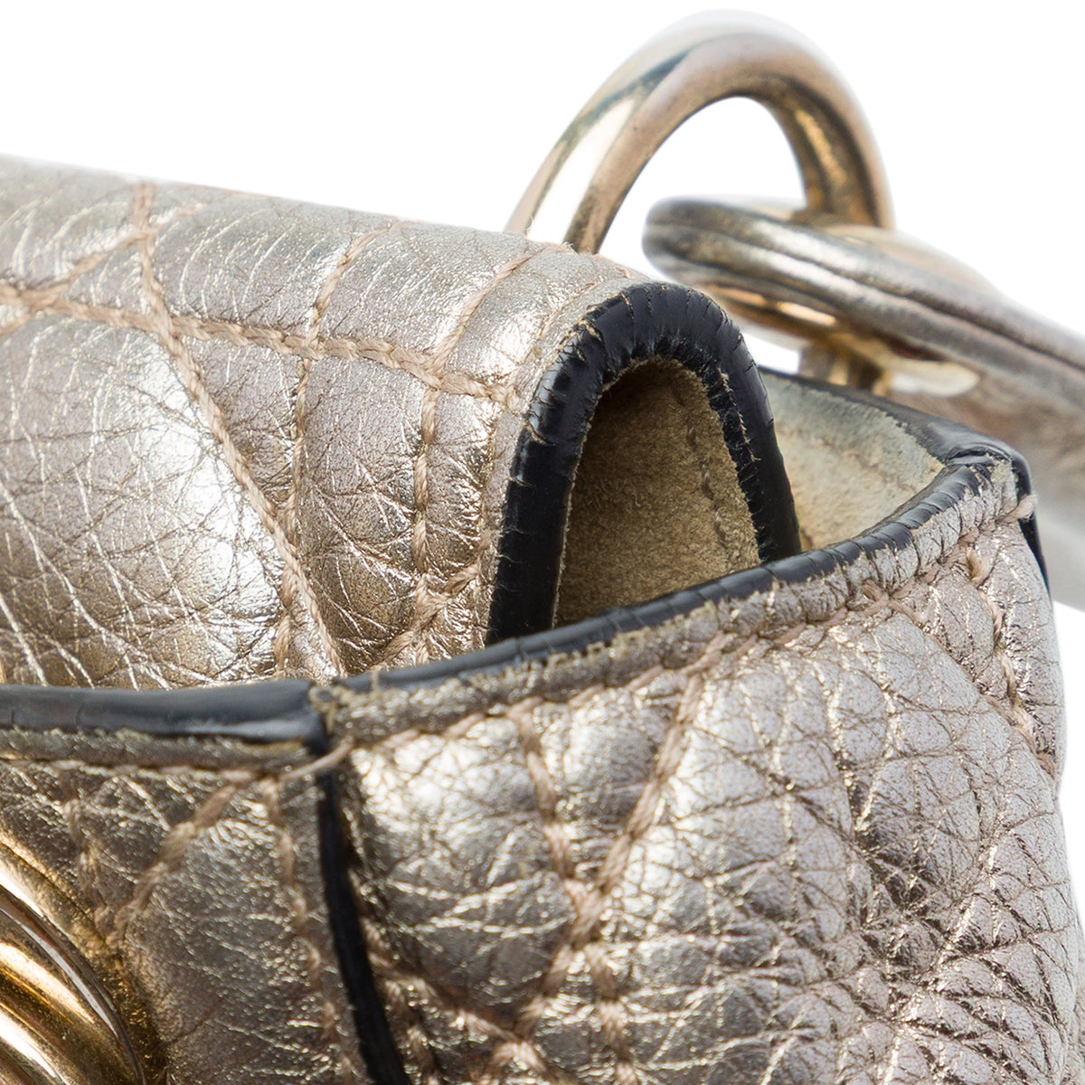 Dior Mini Metallic Calfskin Cannage Supple Lady Dior — Gold