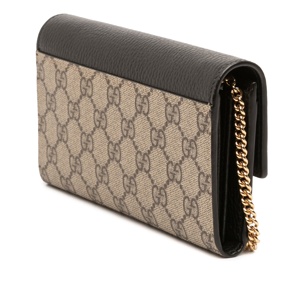 Gucci Bicolor GG Marmont Calfskin and GG Supreme Wallet on Chain