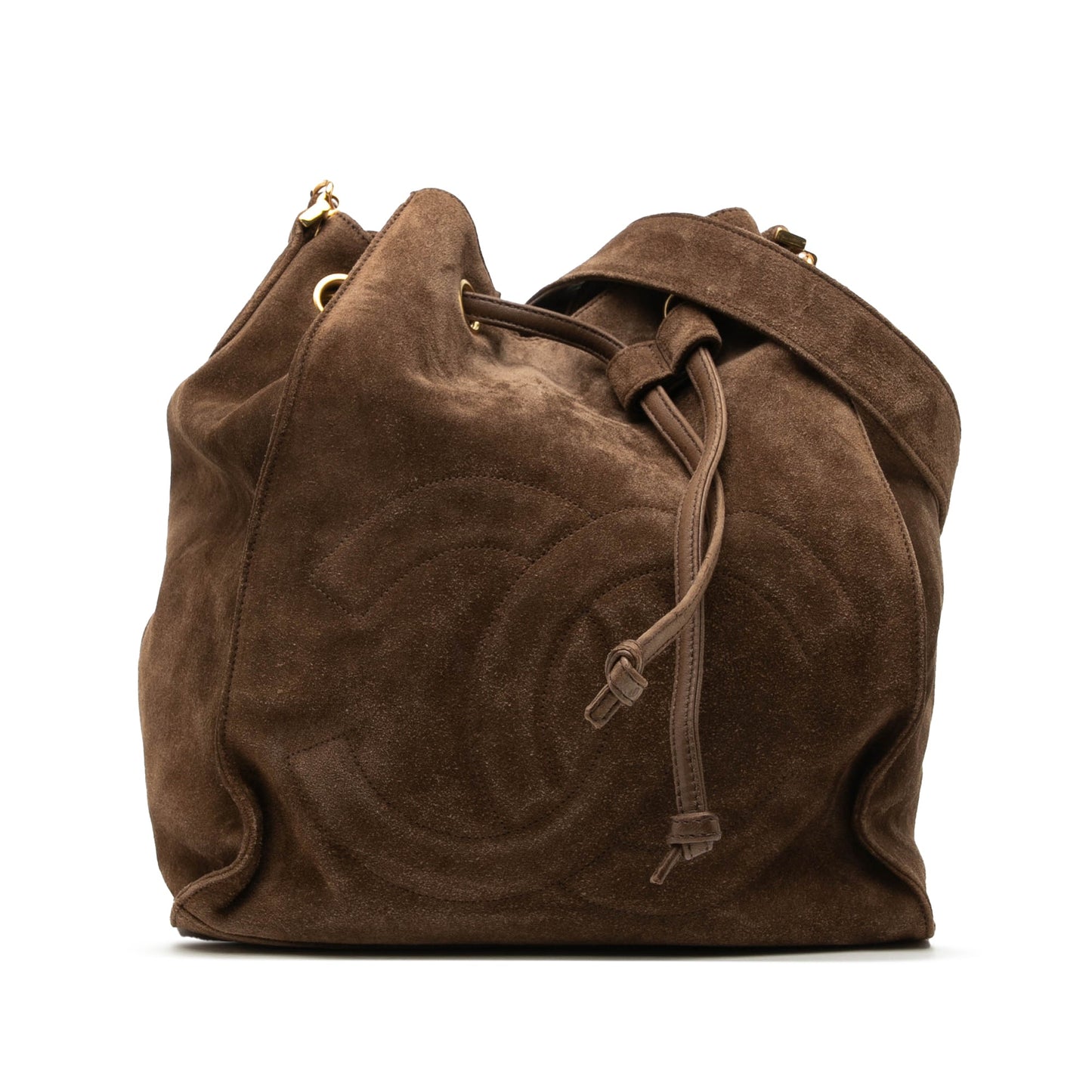 Chanel CC Suede Bucket Bag