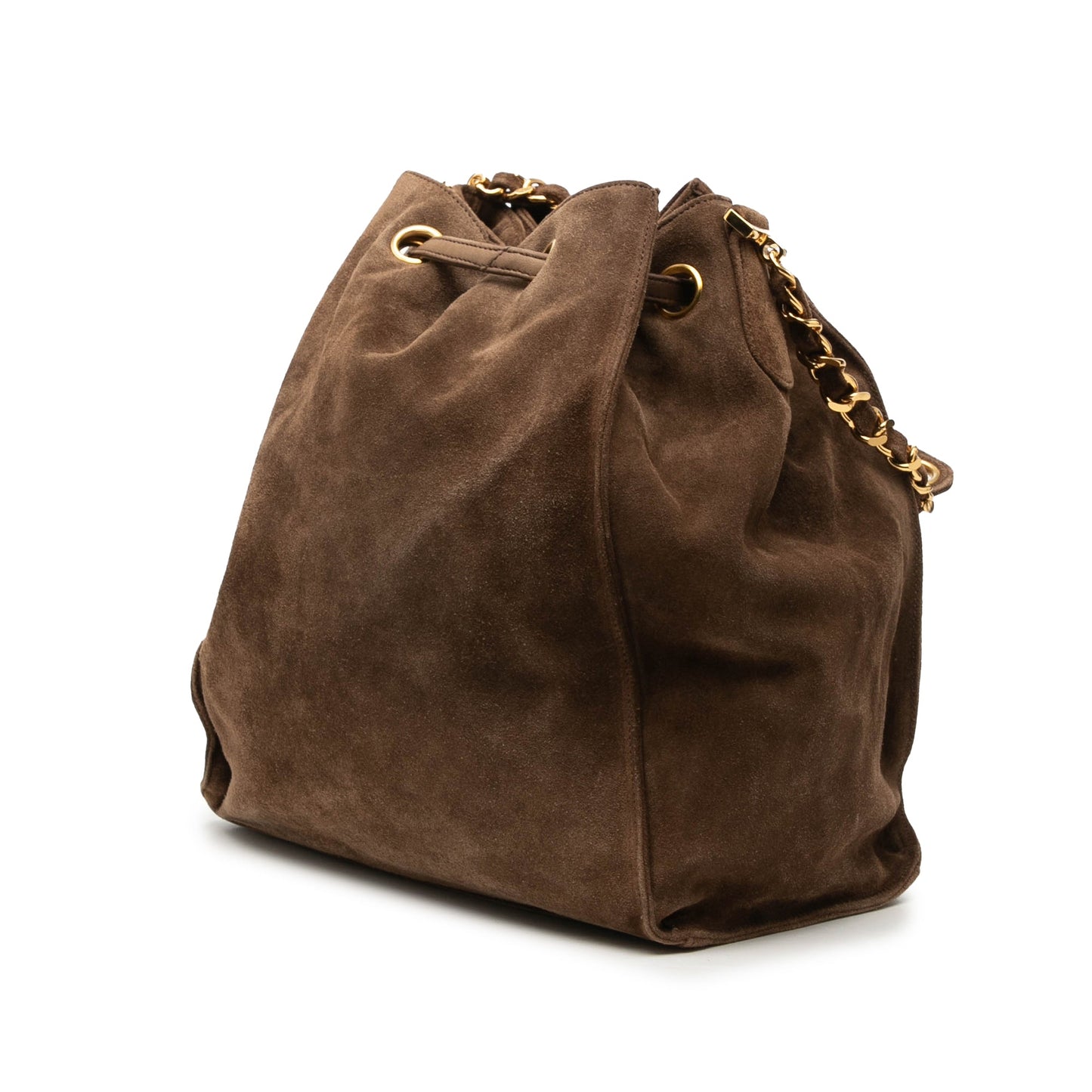 Chanel CC Suede Bucket Bag