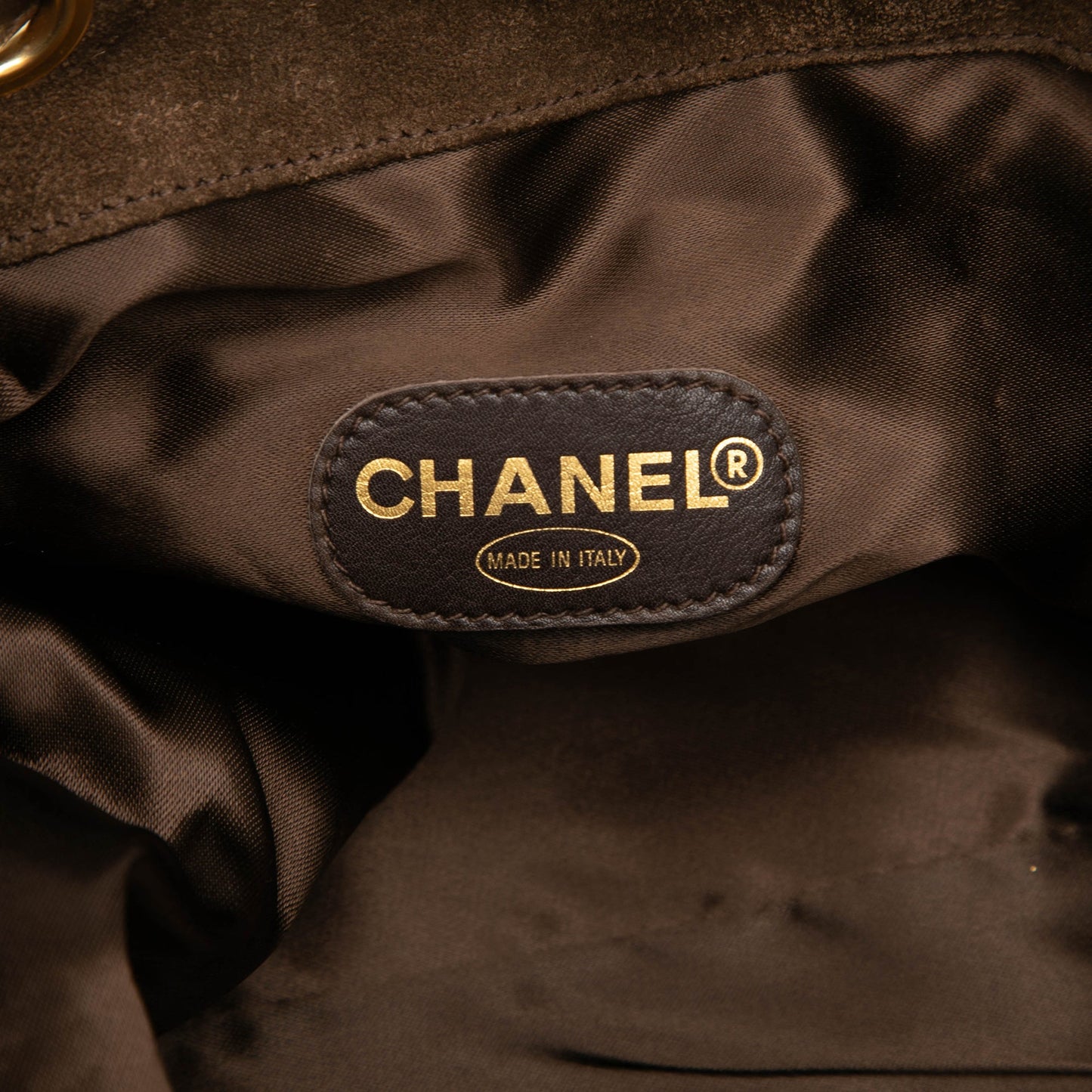 Chanel CC Suede Bucket Bag
