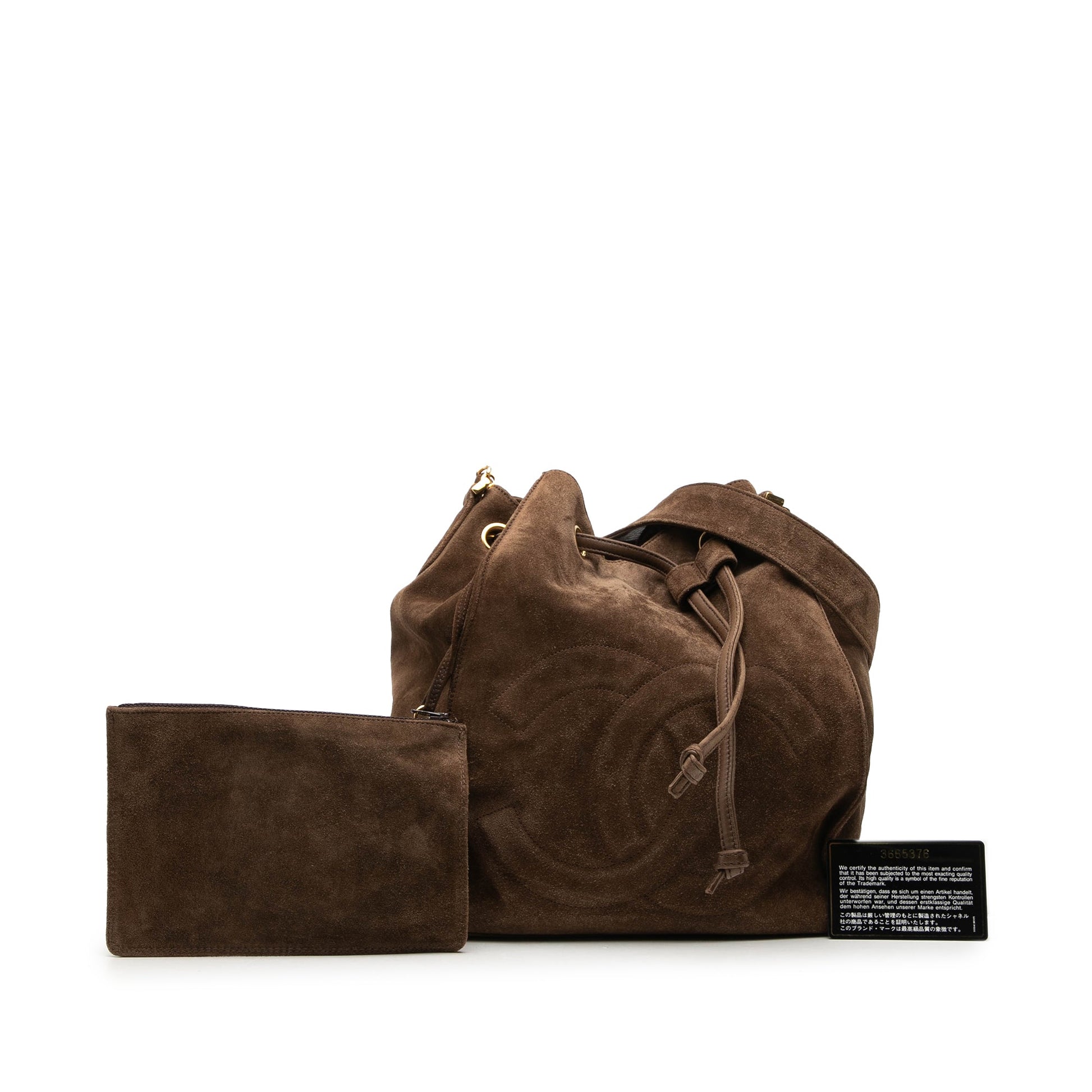 Chanel CC Suede Bucket Bag
