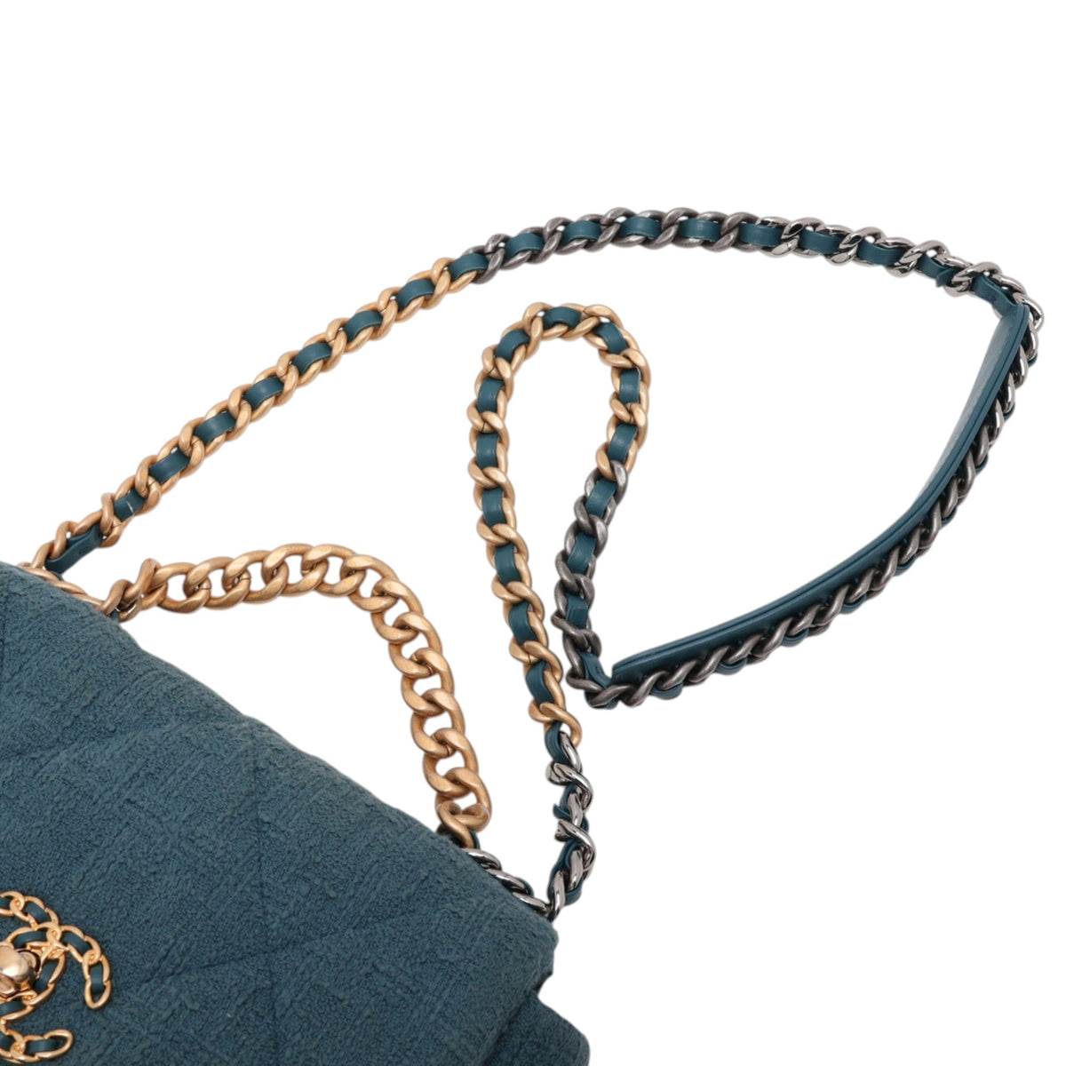 Chanel Medium Tweed 19 Flap — Blue