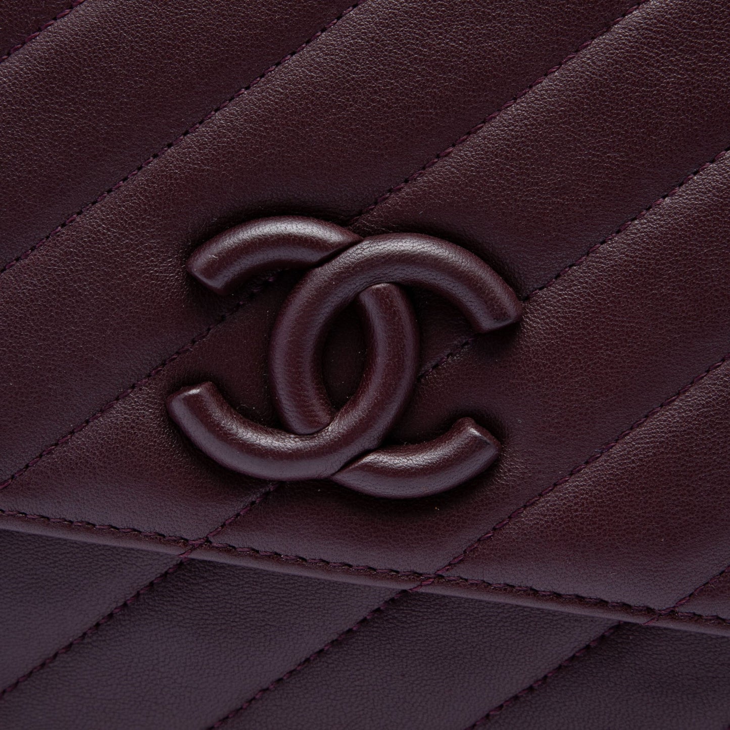 Chanel Diagonal Quilted Lambskin CC Signature Flap