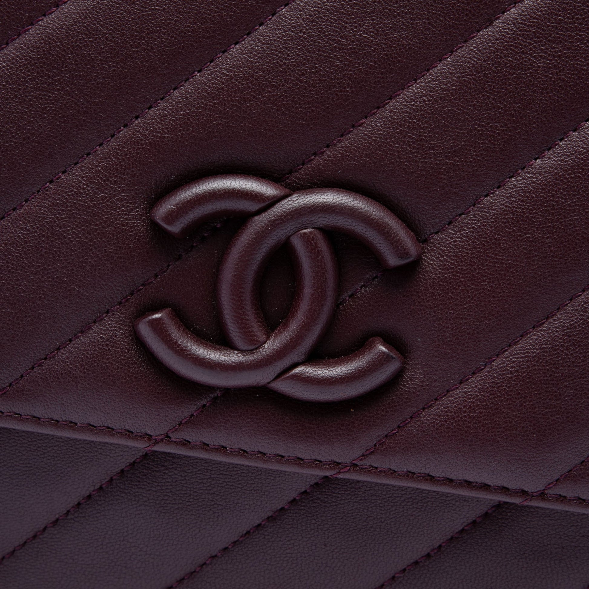 Chanel Diagonal Quilted Lambskin CC Signature Flap