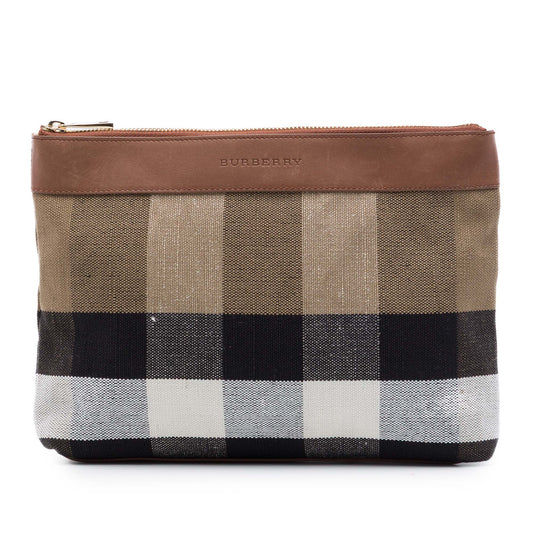 Burberry Mega Check Canvas Clutch