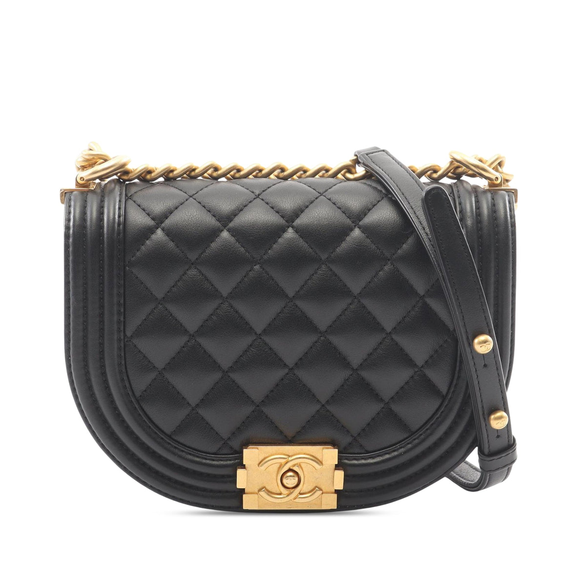 Chanel Small Quilted Lambskin Boy Messenger Bag