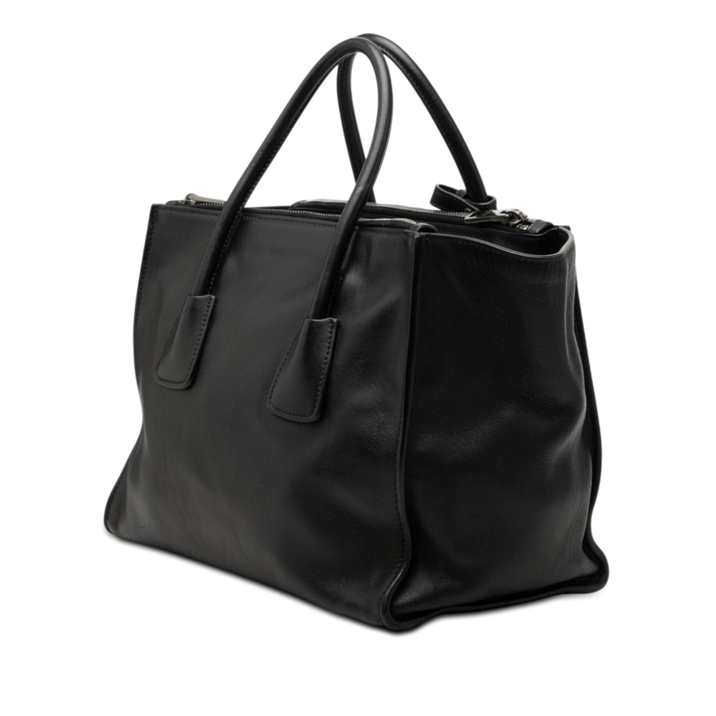 Prada Glace Calf Twin Pocket Double Handle Satchel