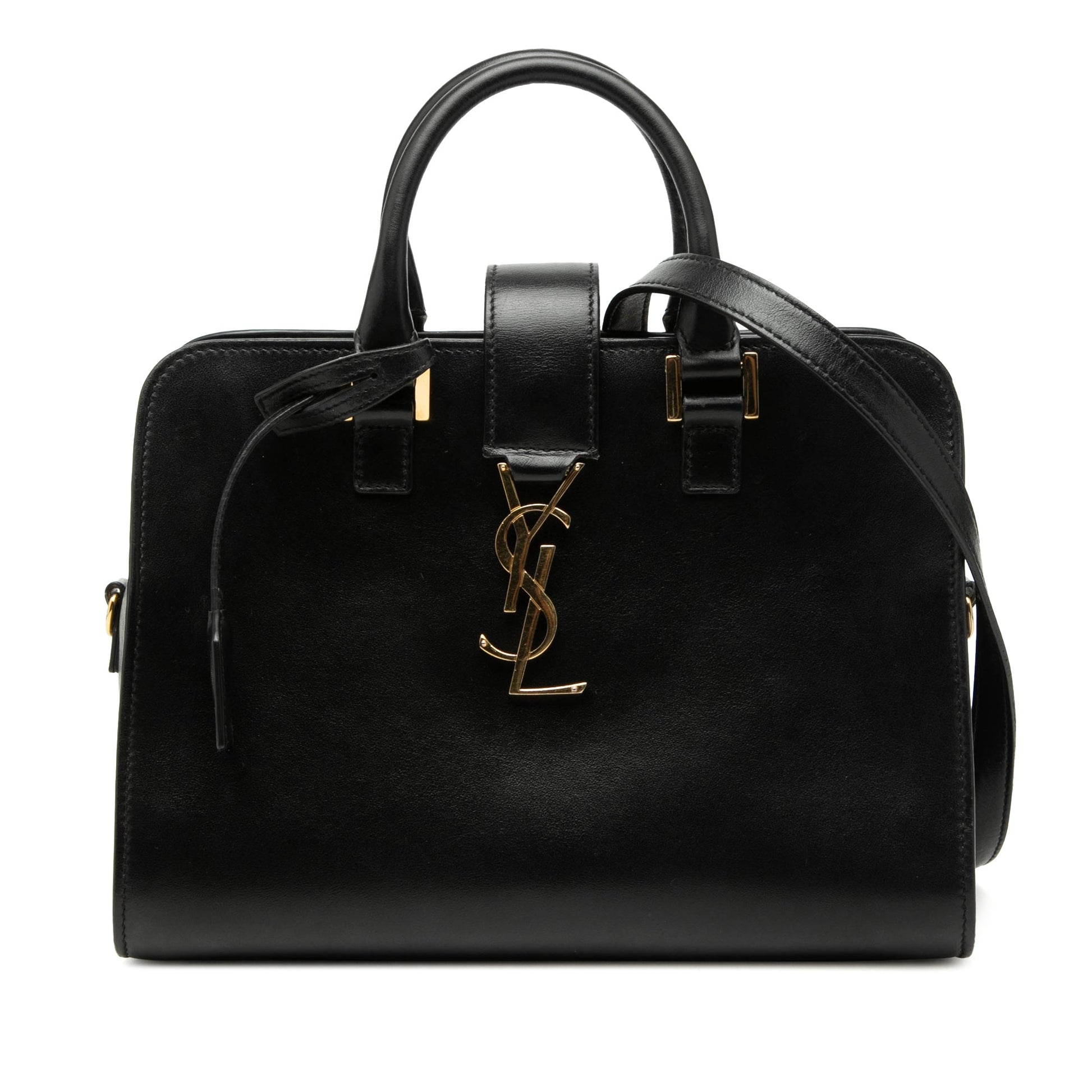 Baby Leather Monogram Cabas Satchel