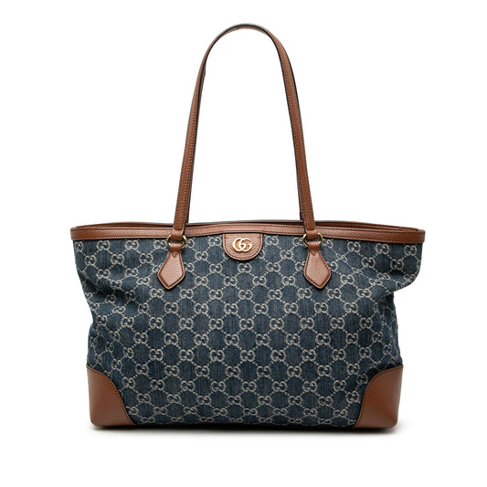Gucci Medium GG Denim Ophidia Tote