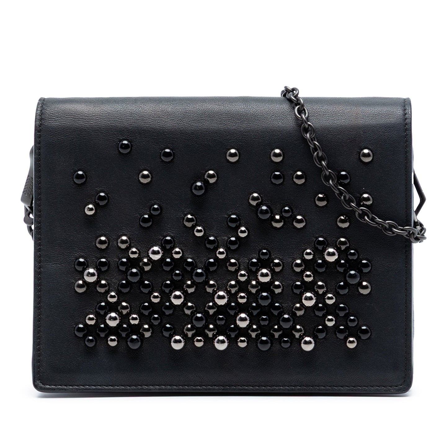Bottega Veneta Leather Studded Wallet on Chain