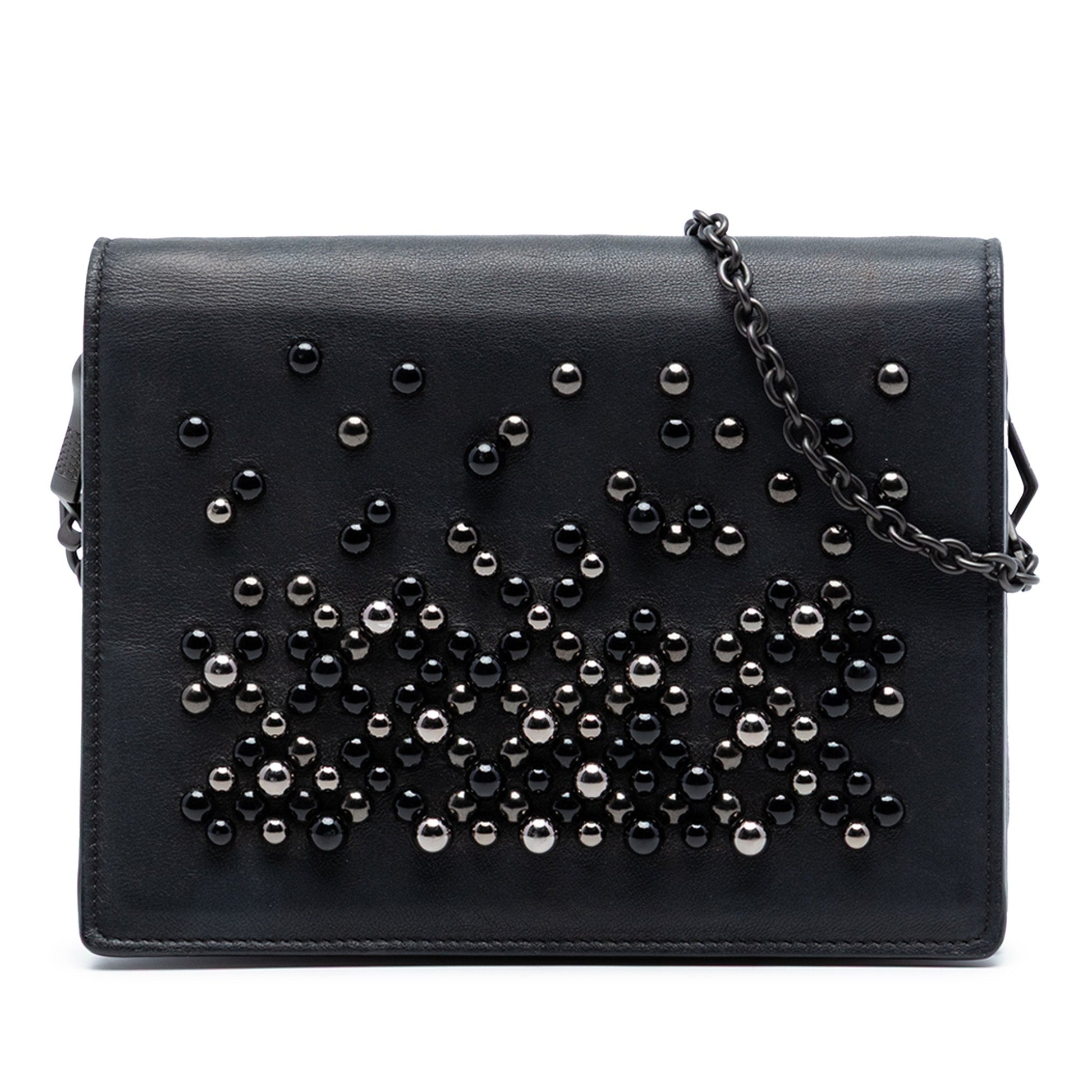 Bottega Veneta Leather Studded Wallet on Chain