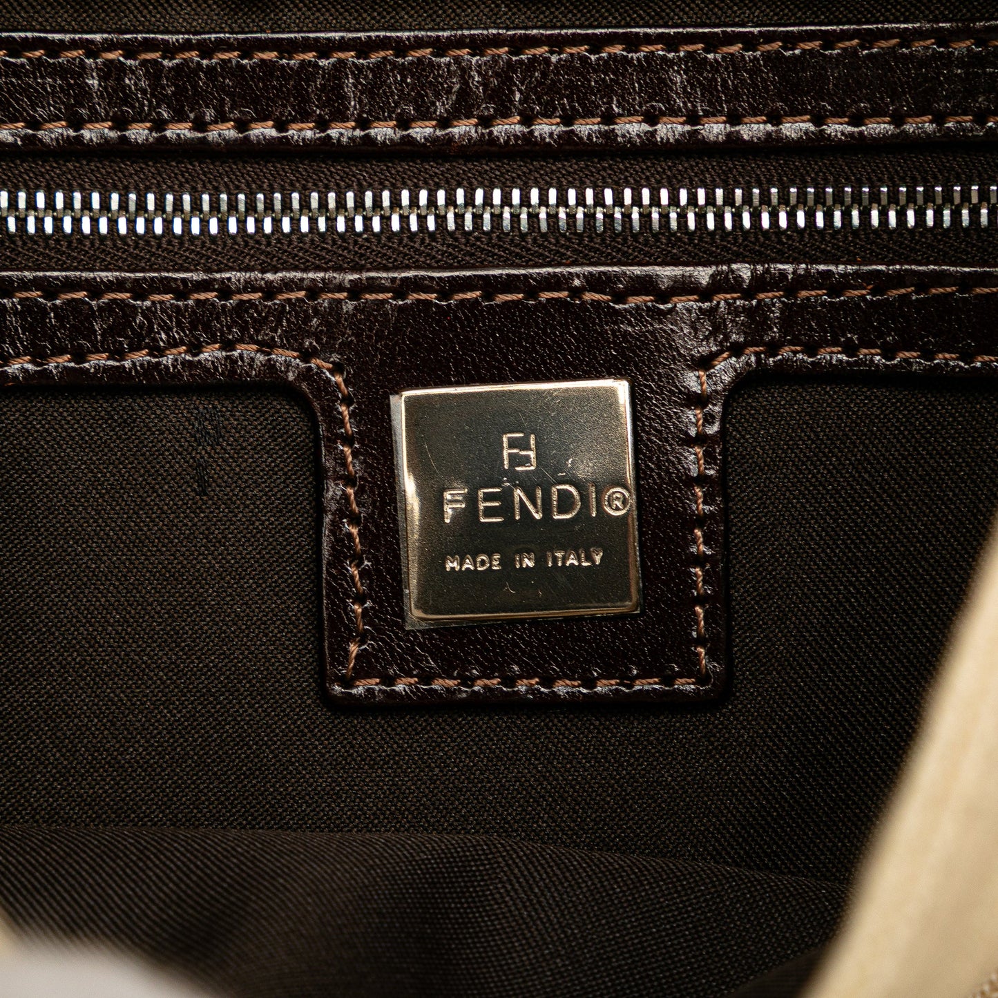 Fendi Zucca Canvas Shoulder Bag