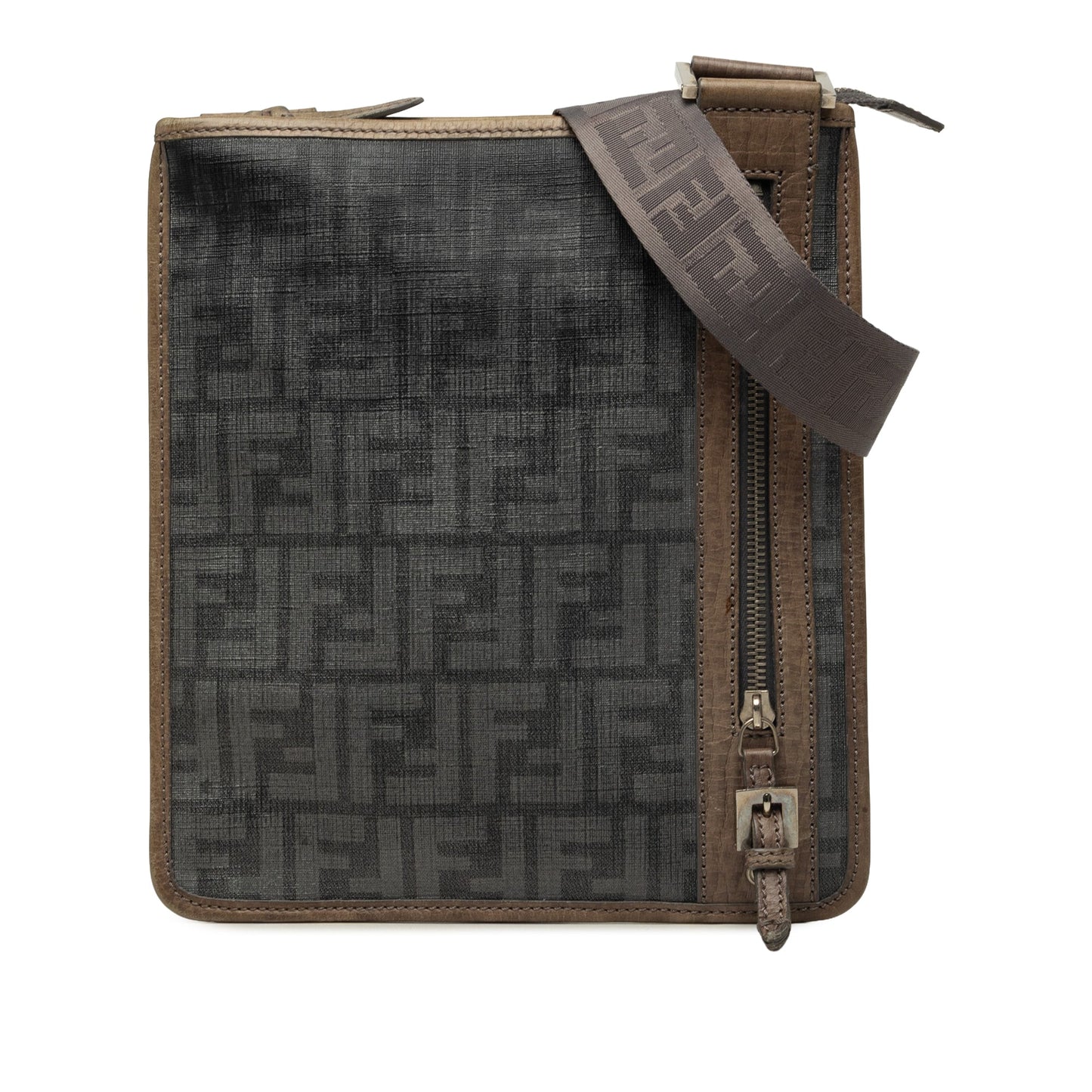 Fendi Zucca Spalmati Flat Messenger Bag