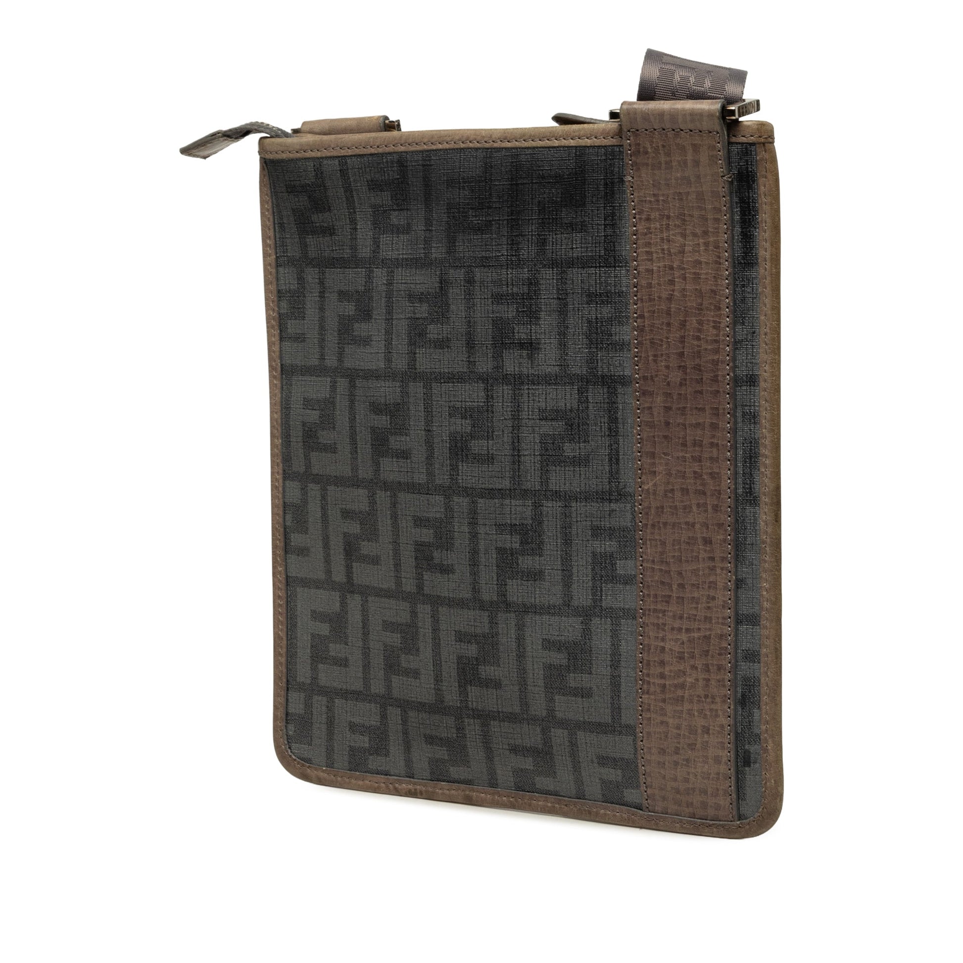 Fendi Zucca Spalmati Flat Messenger Bag
