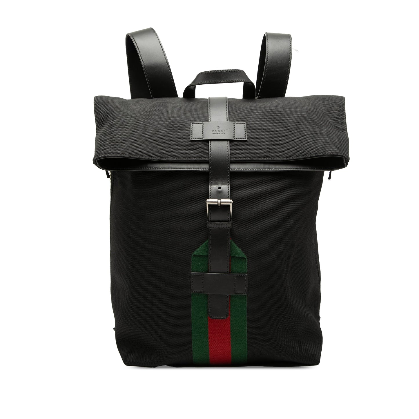 Gucci Canvas Techno Web Fold Over Backpack