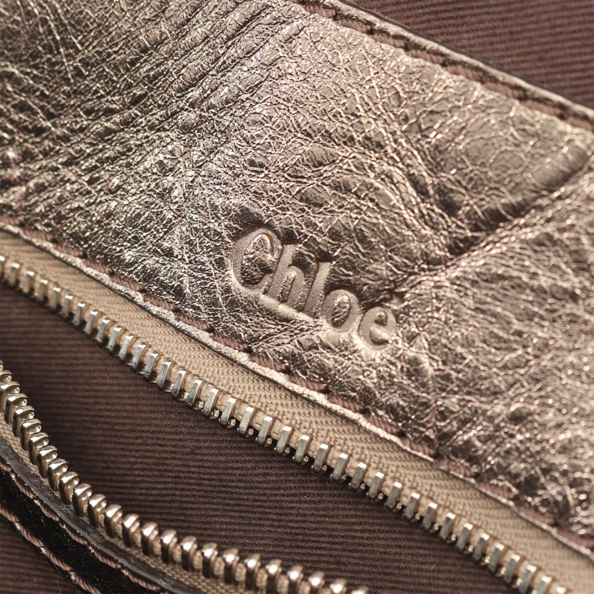 Chloé Canvas Metallic Logo Boston Bag