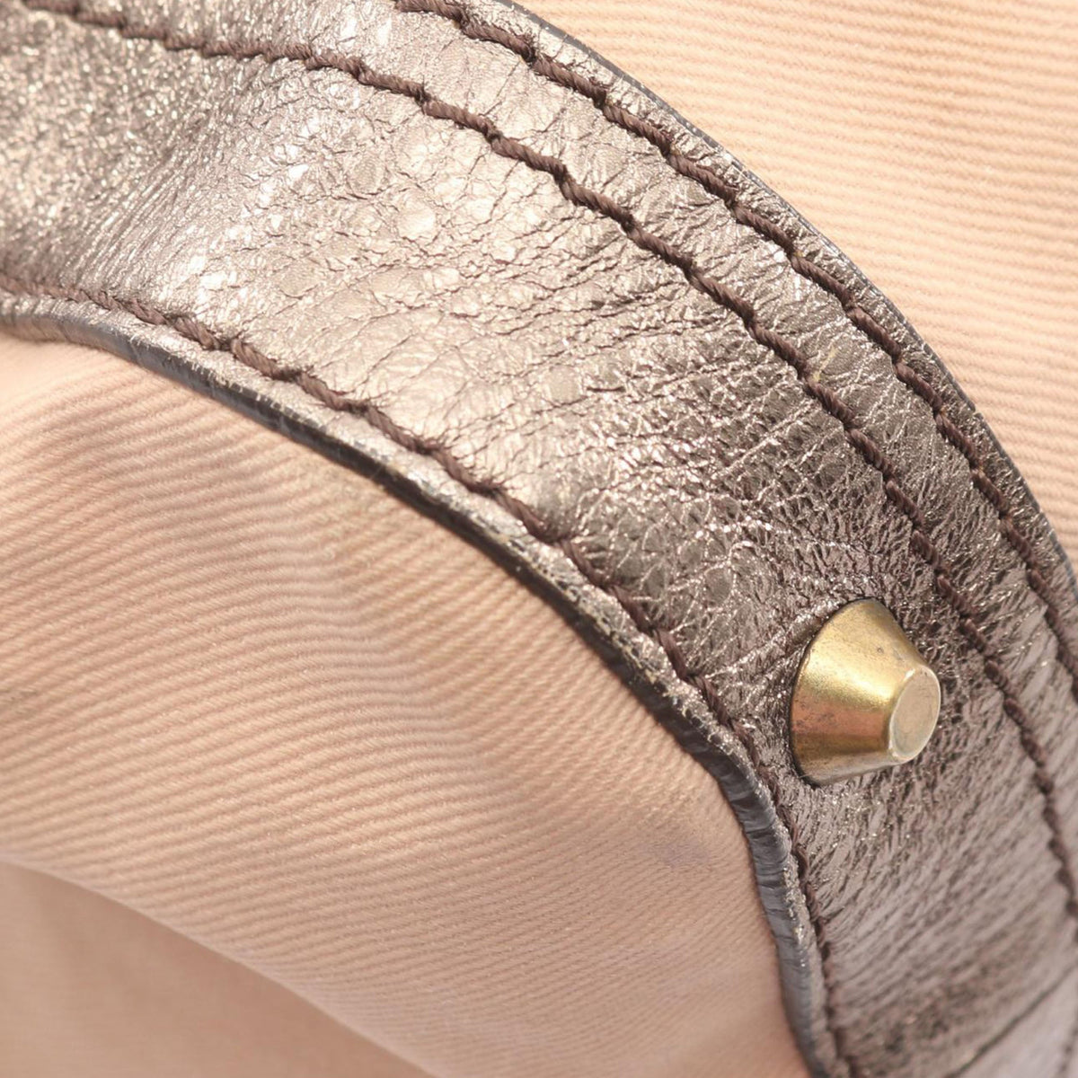 Chloé Canvas Metallic Logo Boston Bag