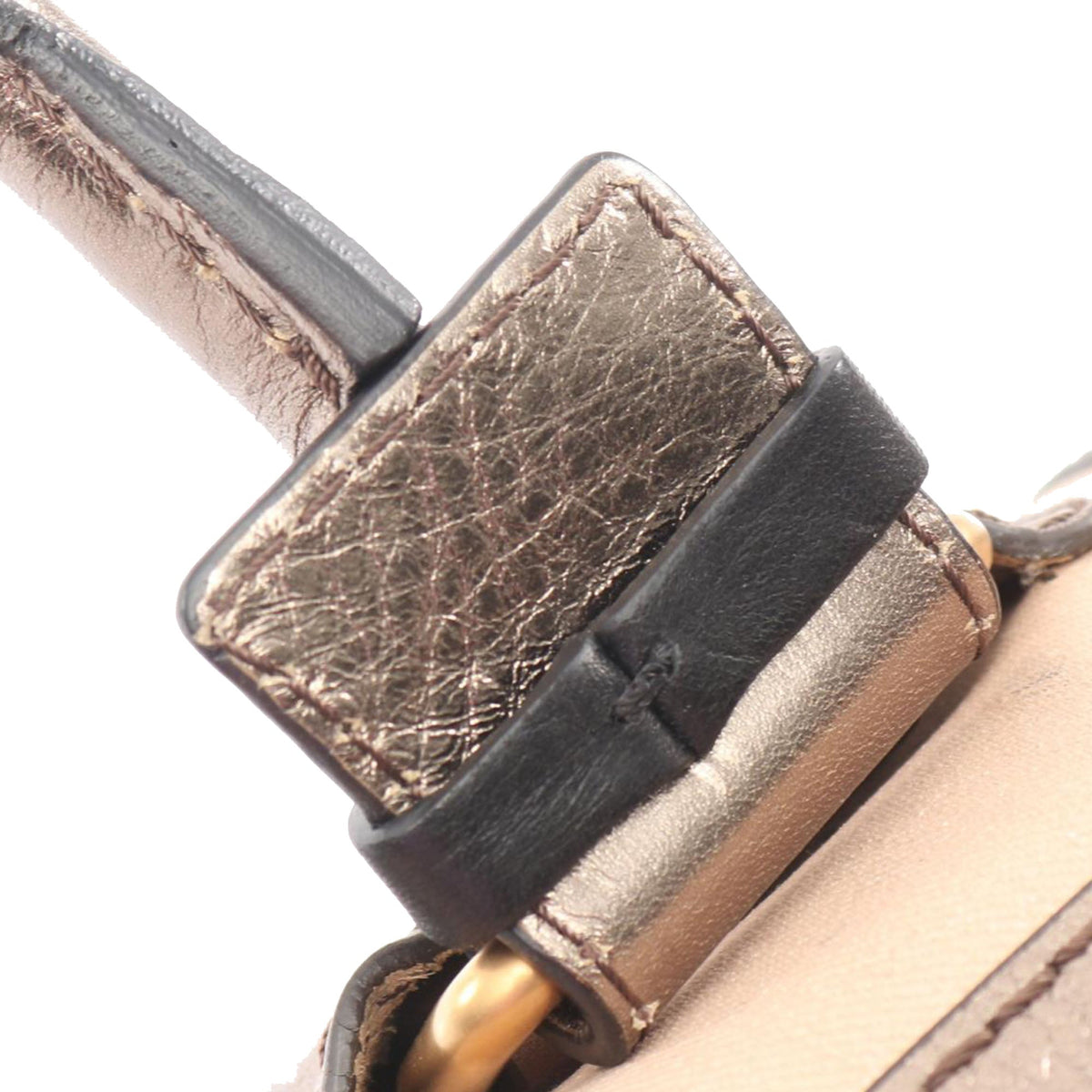 Chloé Canvas Metallic Logo Boston Bag