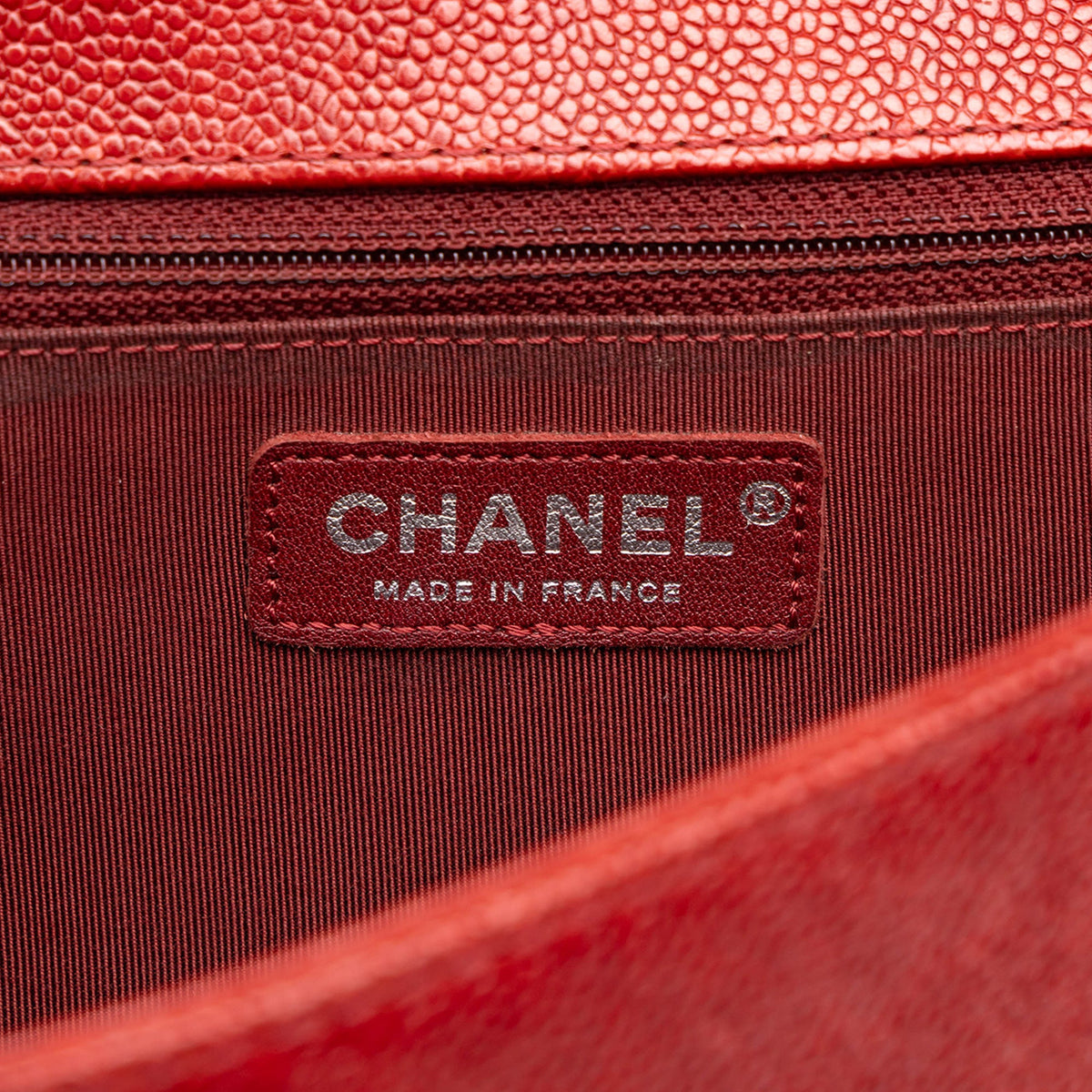 Chanel Medium Quilted Caviar Boy Flap — Red