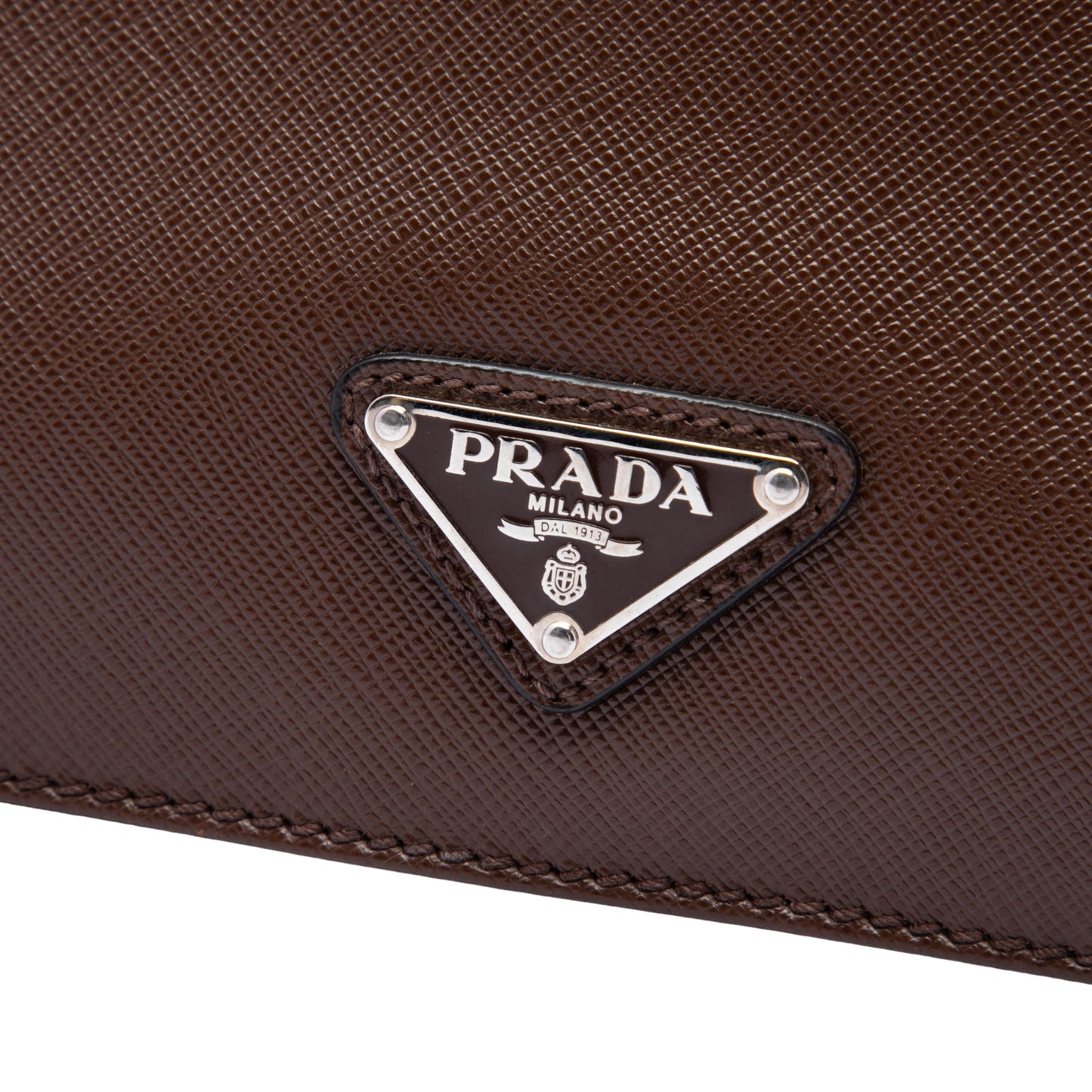 Prada Saffiano Cuir Travel Front Zip Pocket Briefcase