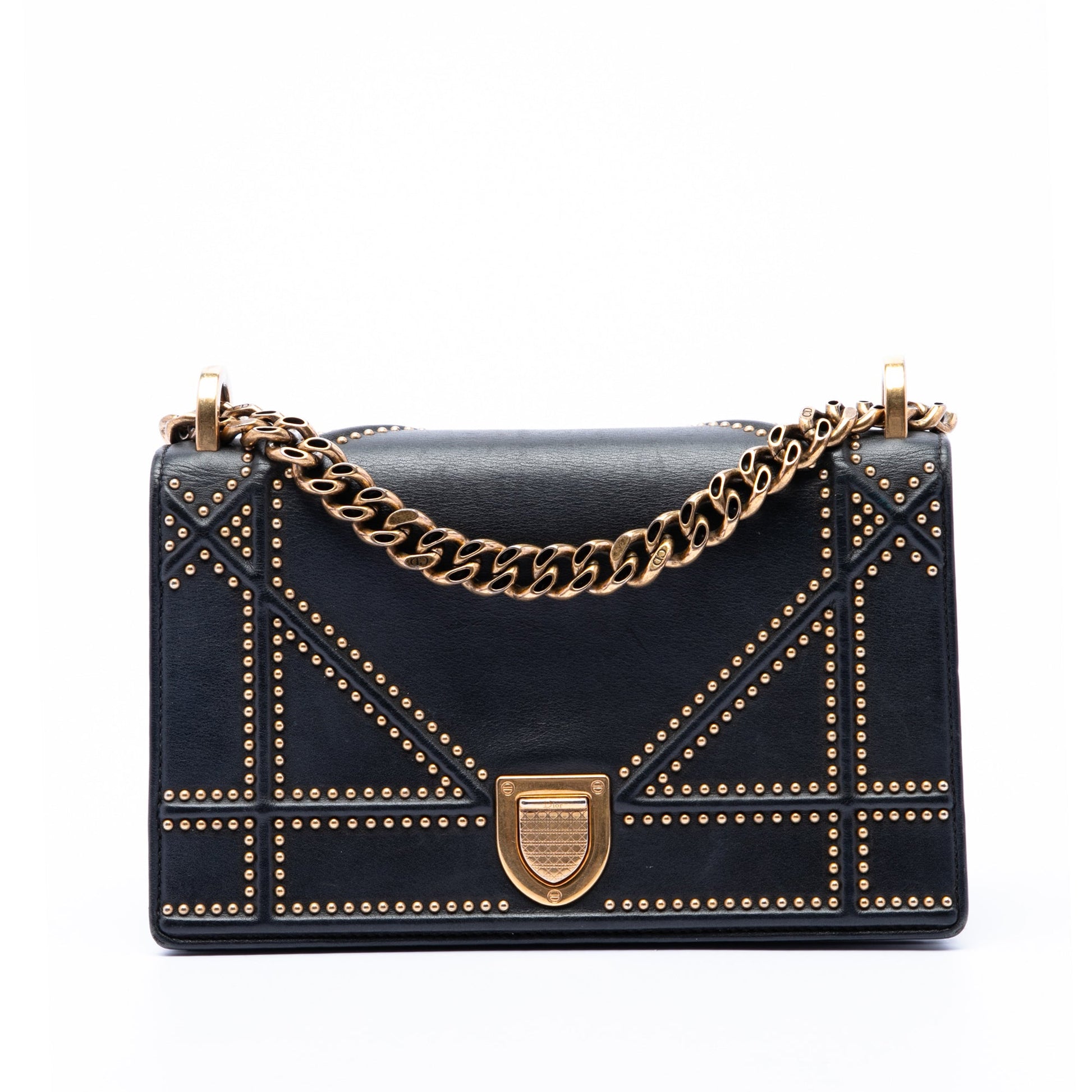 Dior Medium Studded Lambskin Diorama Flap