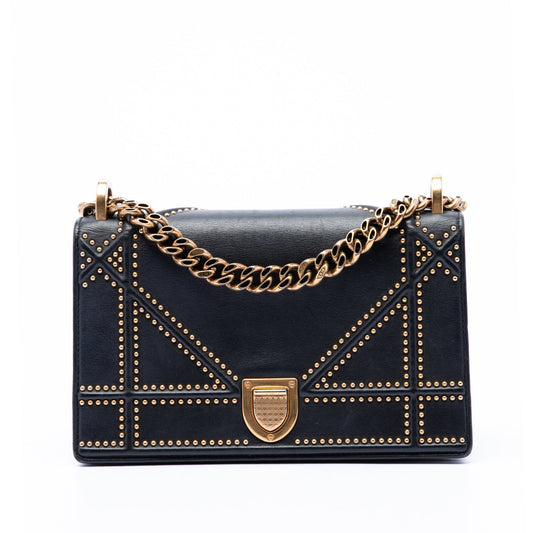 Dior Medium Studded Lambskin Diorama Flap
