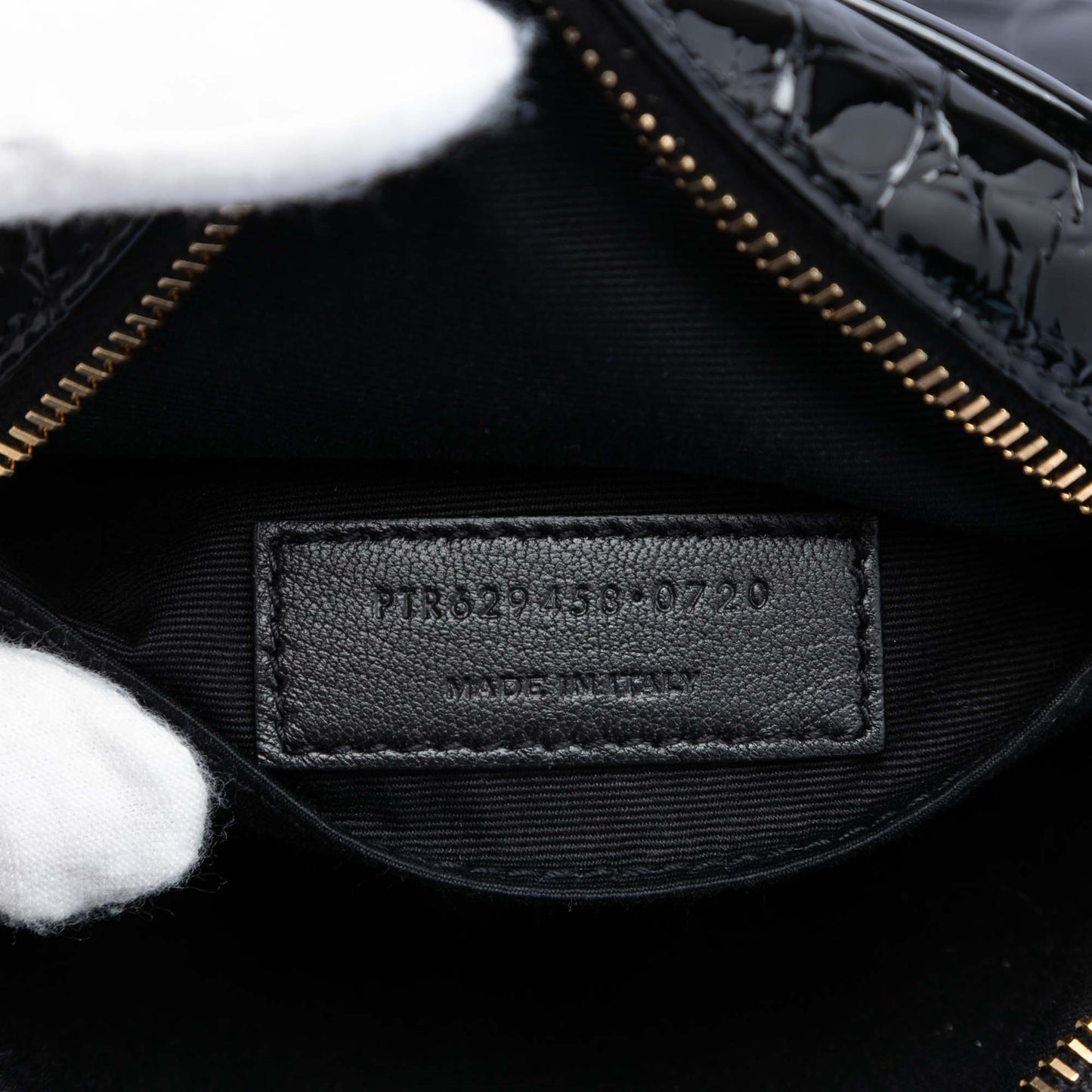 Saint Laurent Croc Embossed Patent Round Vinyle Camera Bag