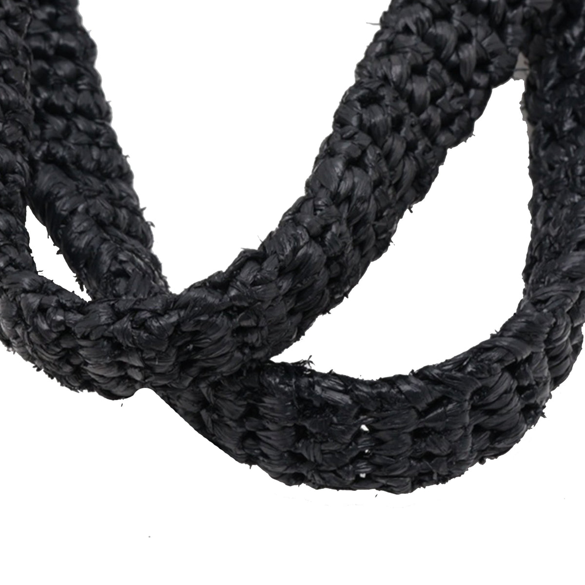 Prada Small Raffia Effect Crochet Embroidered Logo Tote