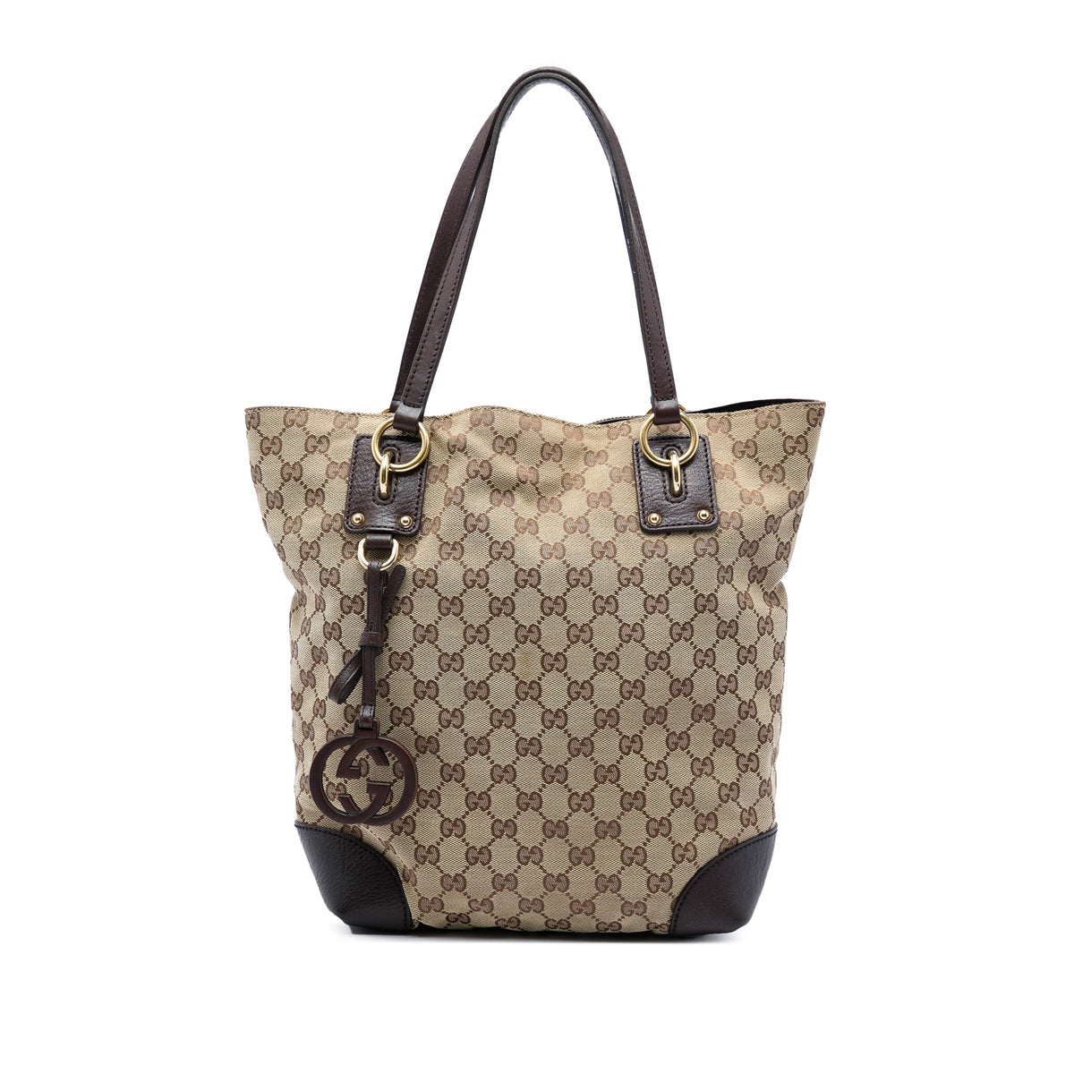 Gucci GG Canvas GG Charm Tote — Beige