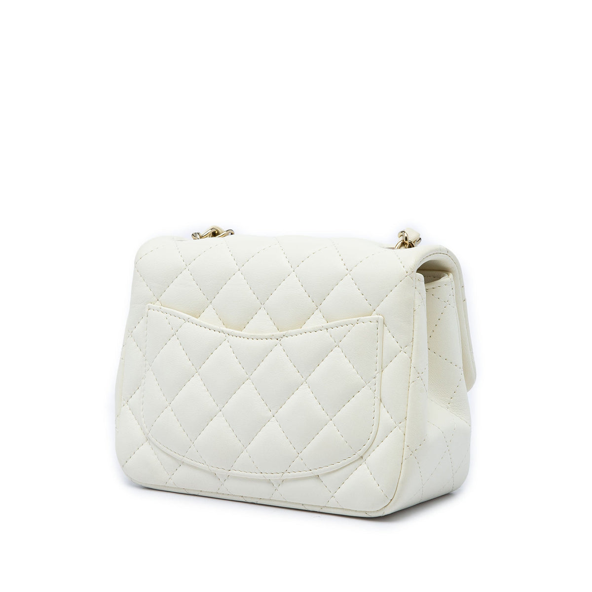 Chanel Mini Square Classic Lambskin Single Flap — White
