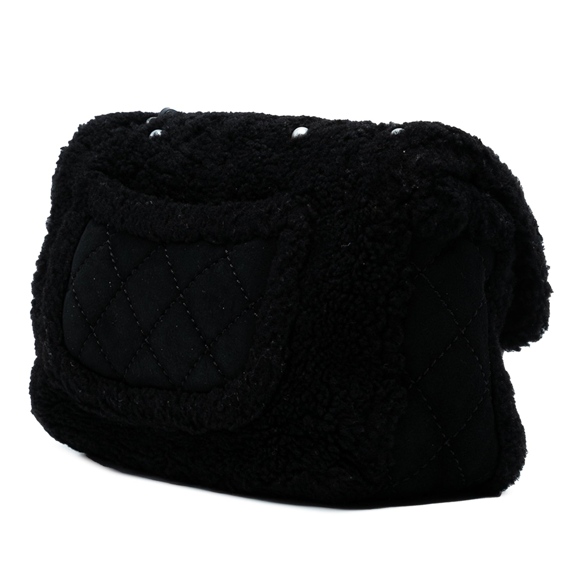 Chanel Medium Shearling Pearl Studded Flap