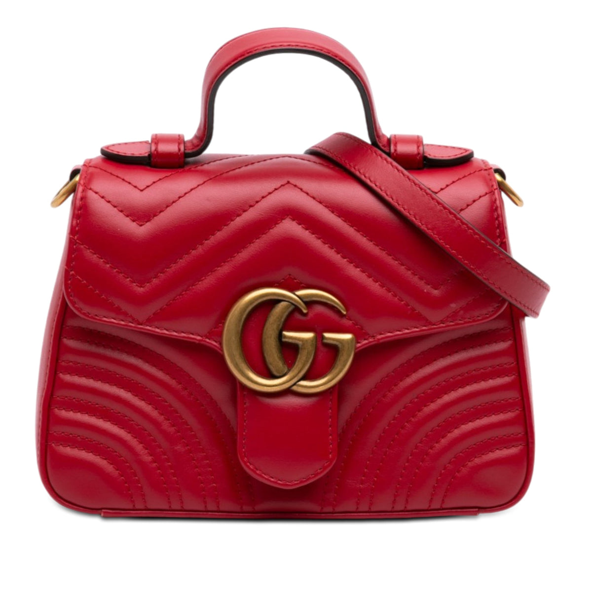 Gucci Mini GG Marmont Matelasse Leather Top Handle Bag