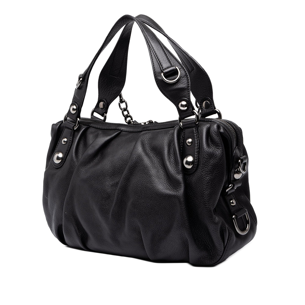 Gucci Calfskin Icon Bit Satchel — Black
