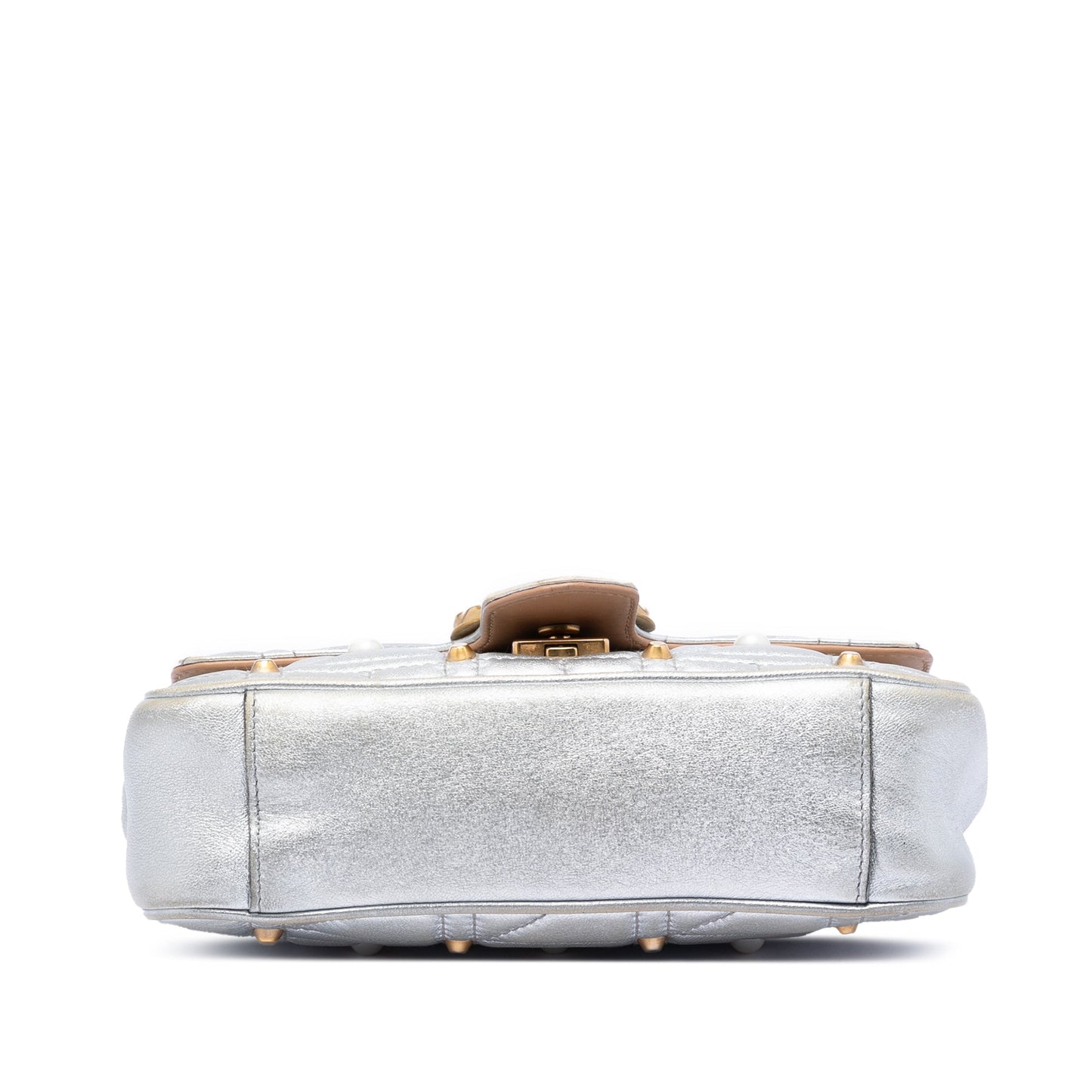 Gucci Small Pearly GG Marmont Pearl Studded Matelasse Leather Shoulder Bag