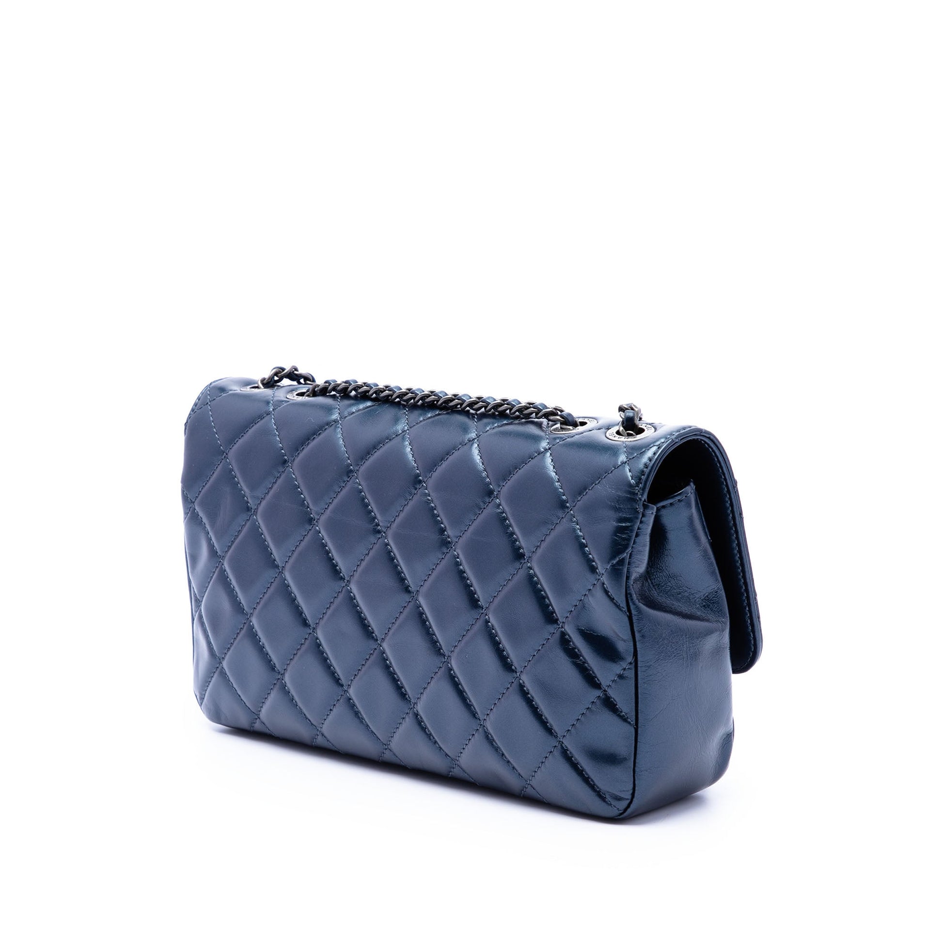Chanel Medium Quilted Glazed Calfskin Coco Pleats Flap