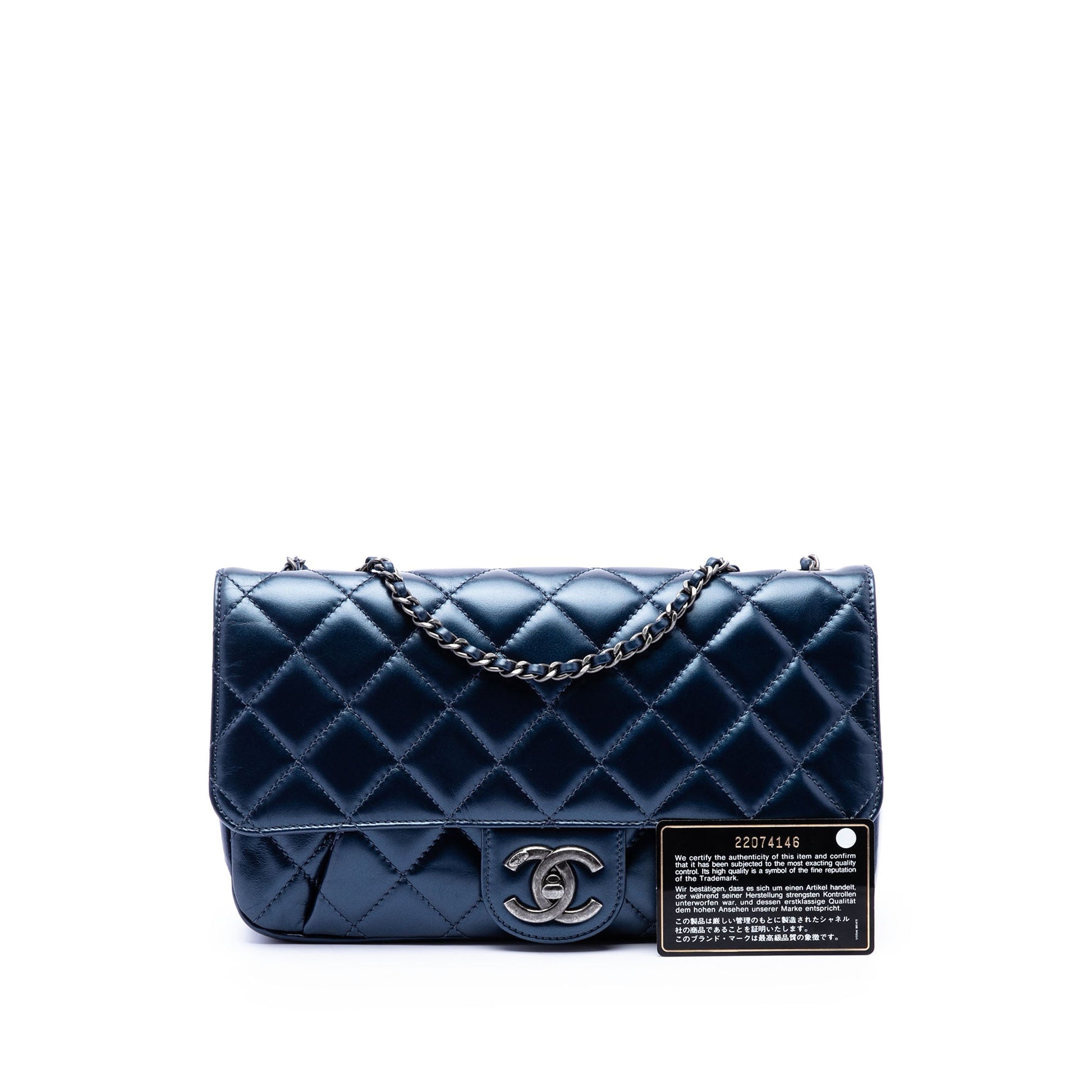 Chanel Medium Quilted Glazed Calfskin Coco Pleats Flap