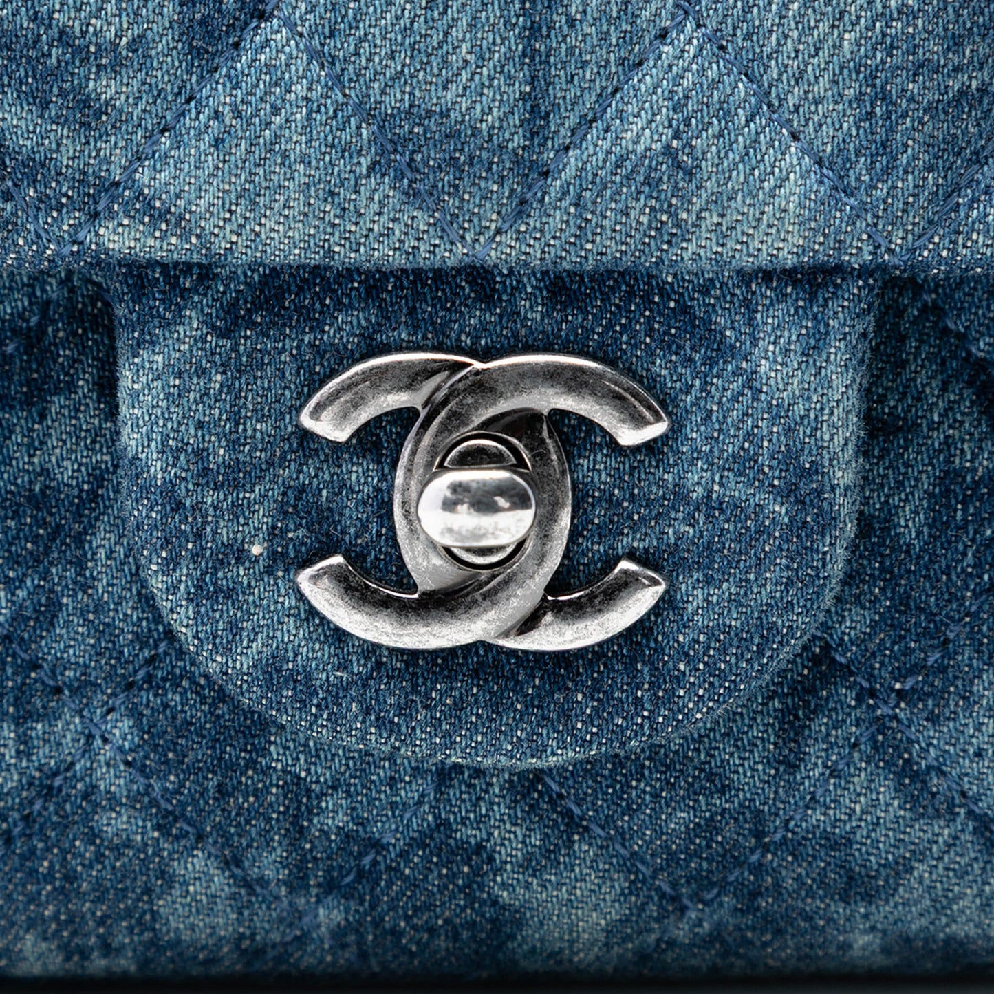 Chanel Medium Classic Denim Floral Double Flap