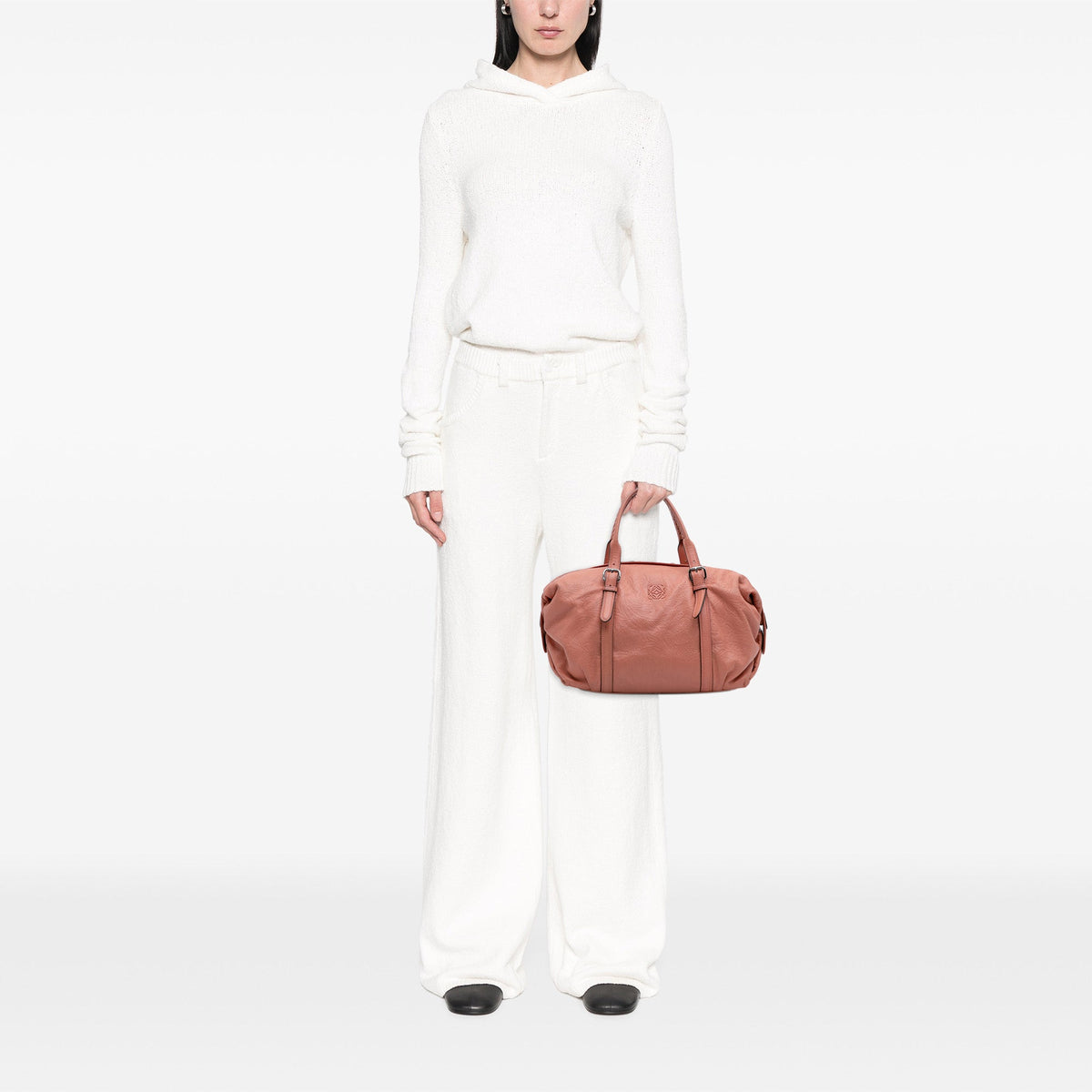 LOEWE Embossed Leather Anagram Boston Bag