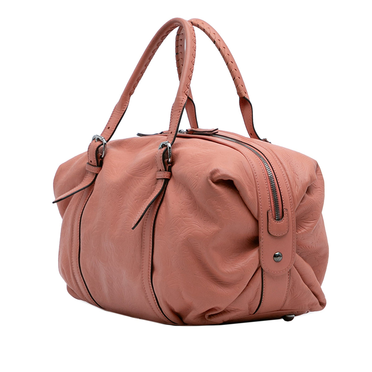 LOEWE Embossed Leather Anagram Boston Bag