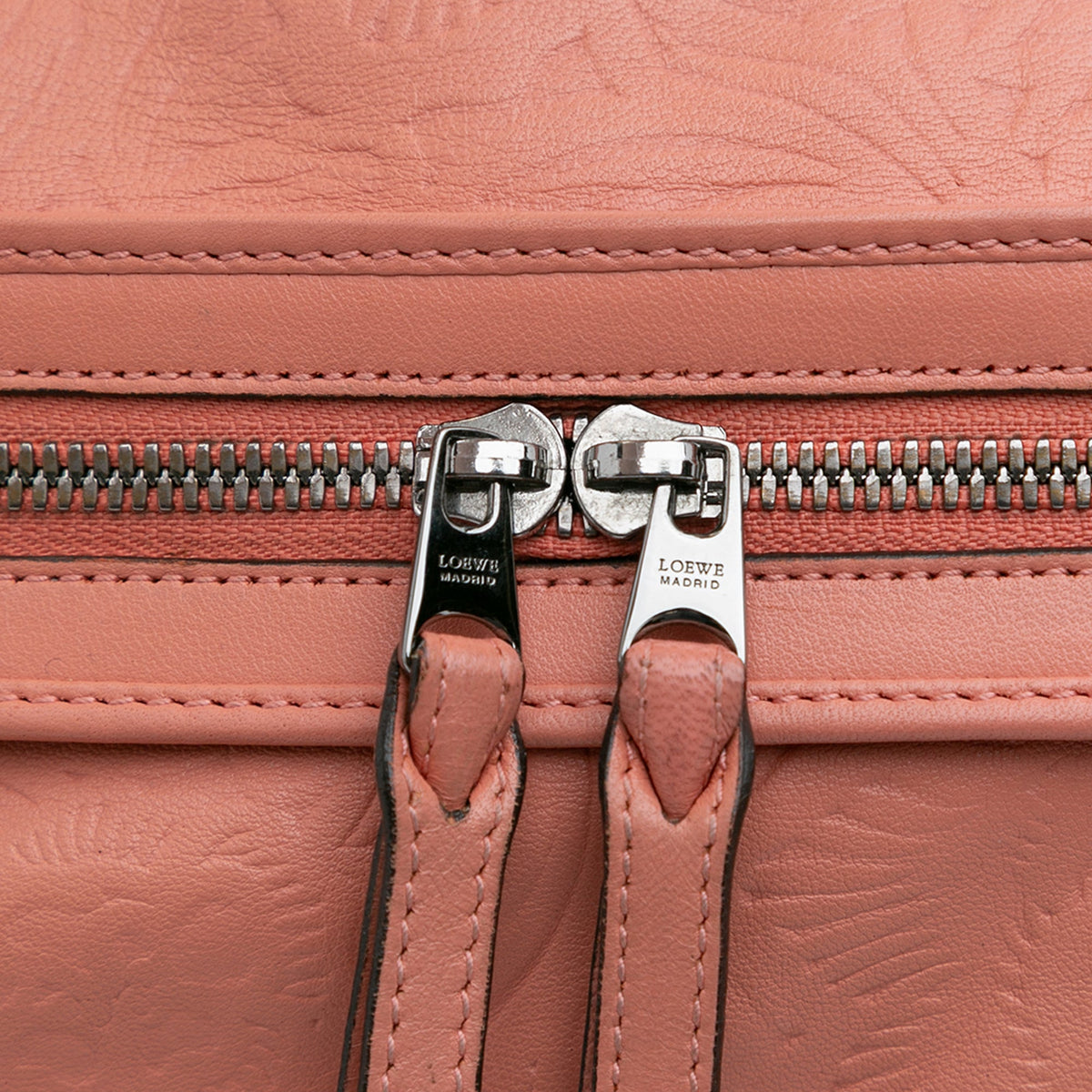 LOEWE Embossed Leather Anagram Boston Bag