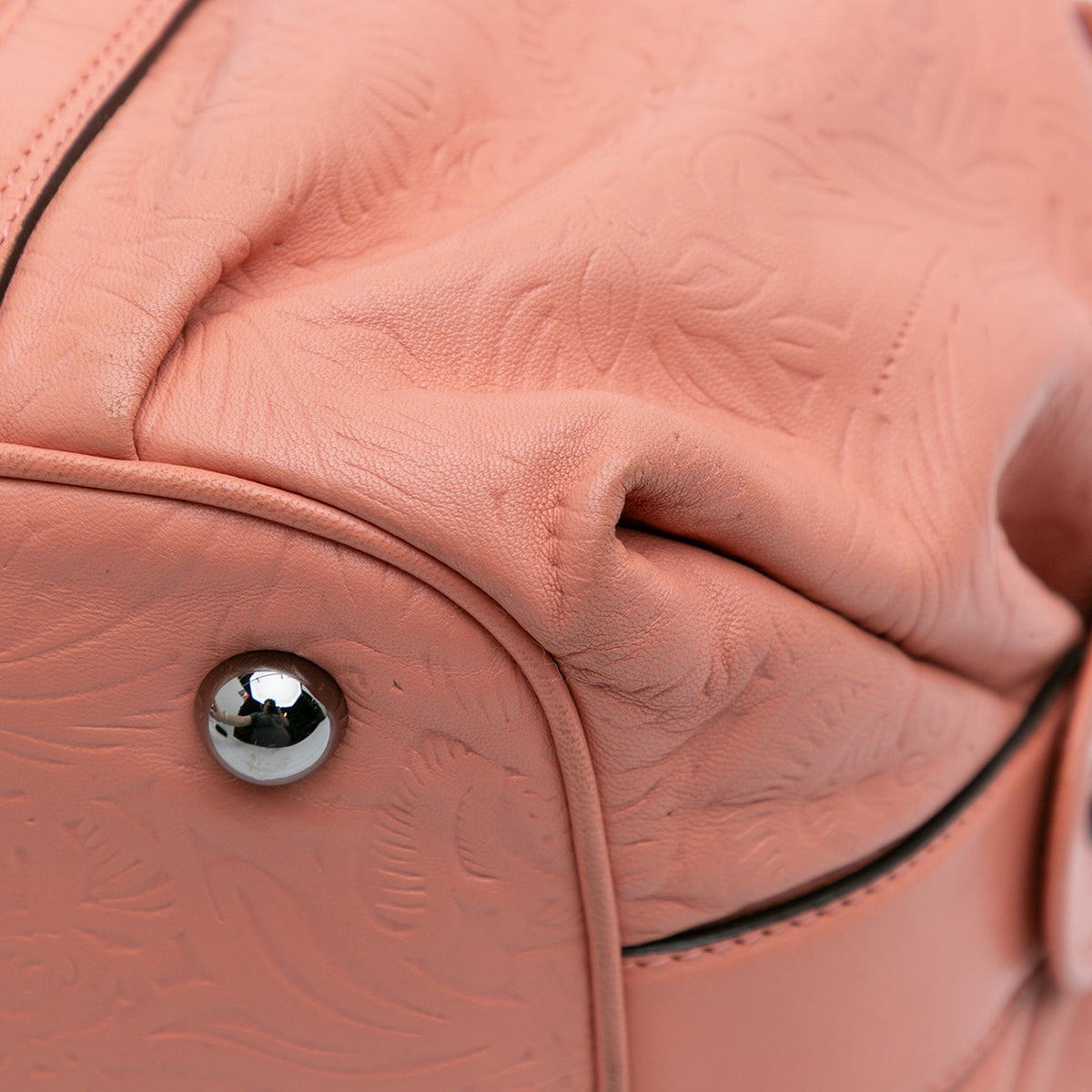 LOEWE Embossed Leather Anagram Boston Bag