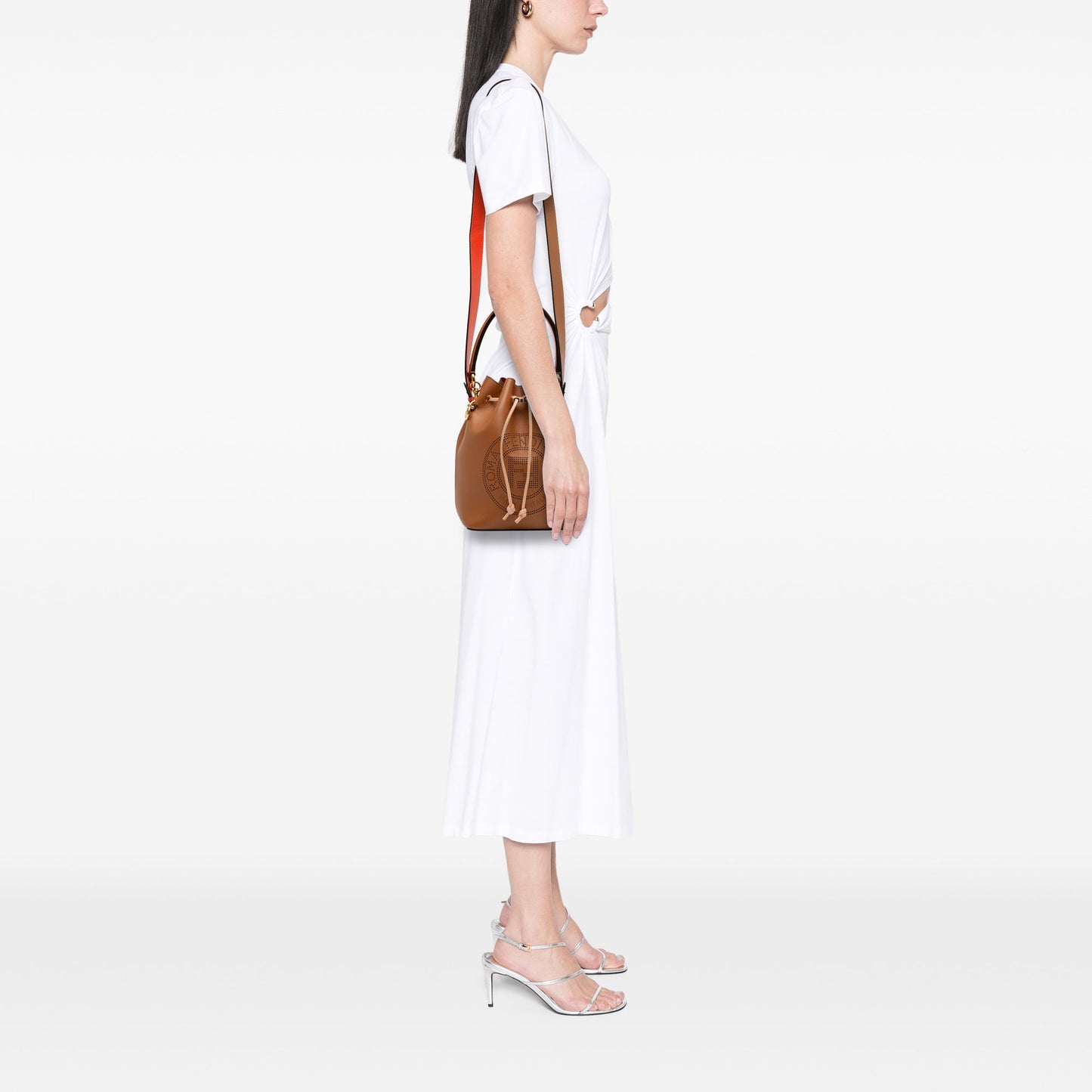 Fendi Small Perforated Leather Mon Tresor Bucket Bag