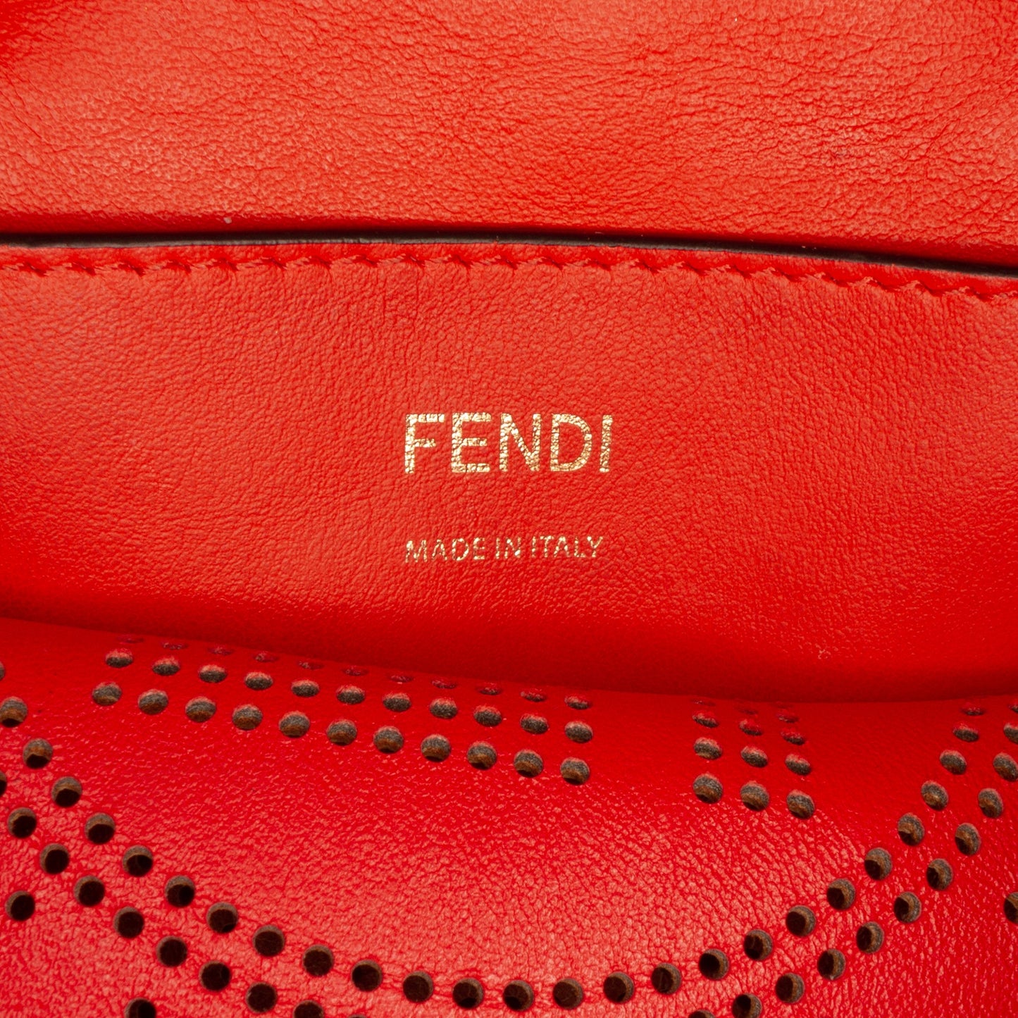 Fendi Small Perforated Leather Mon Tresor Bucket Bag