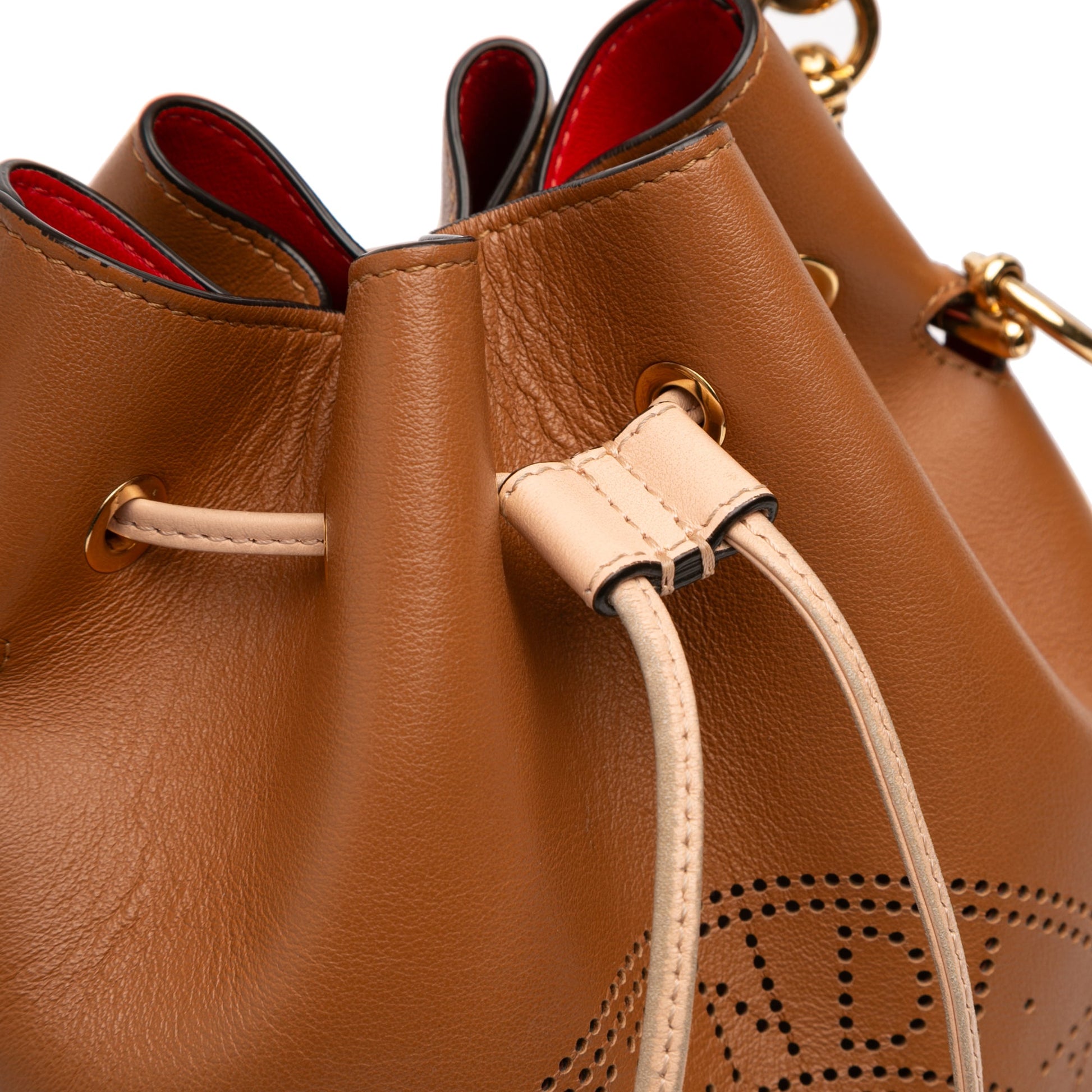 Fendi Small Perforated Leather Mon Tresor Bucket Bag